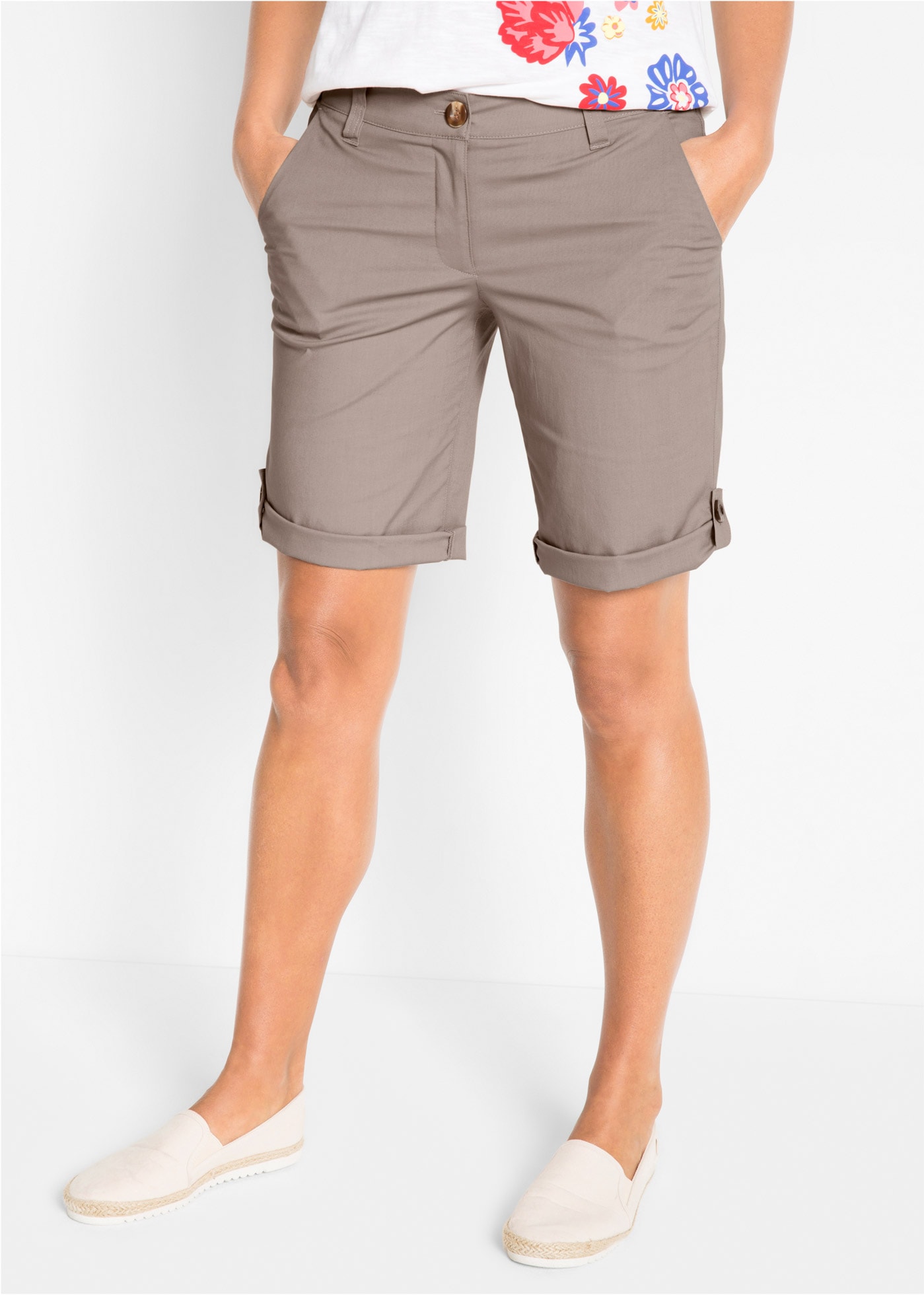 bonprix Bermudas "Stretch Bermuda" mit krempelbaren Beinen, Regular Fit günstig online kaufen