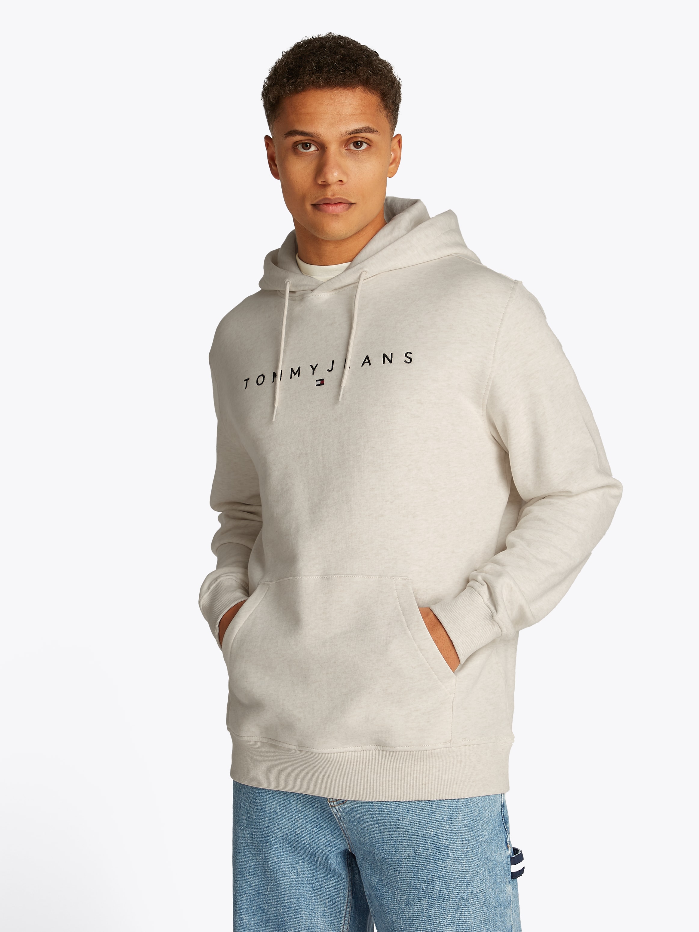 Tommy Jeans Hoodie "TJM REG LINEAR LOGO HOODIE EXT", mit Logo-Stickerei