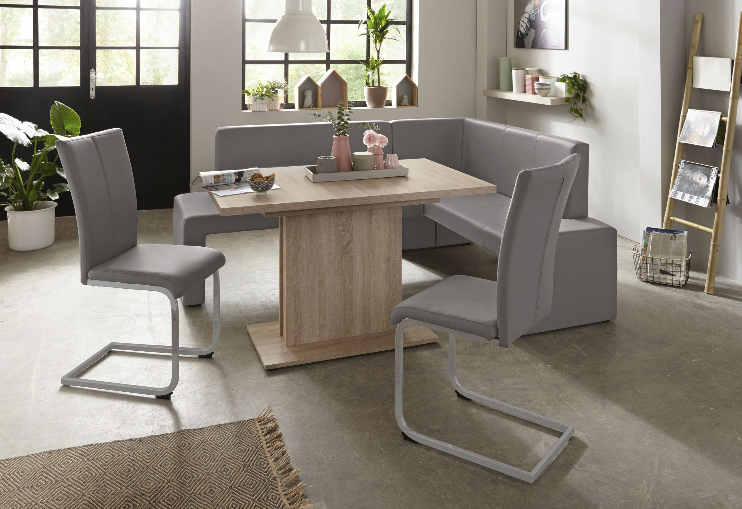 Thumbnail - Home affaire Freischwinger "Alex", (Set), 2 St., Kunstleder, Stuhl belastbar bis 120 Kg, Gestell im Chrom-Look