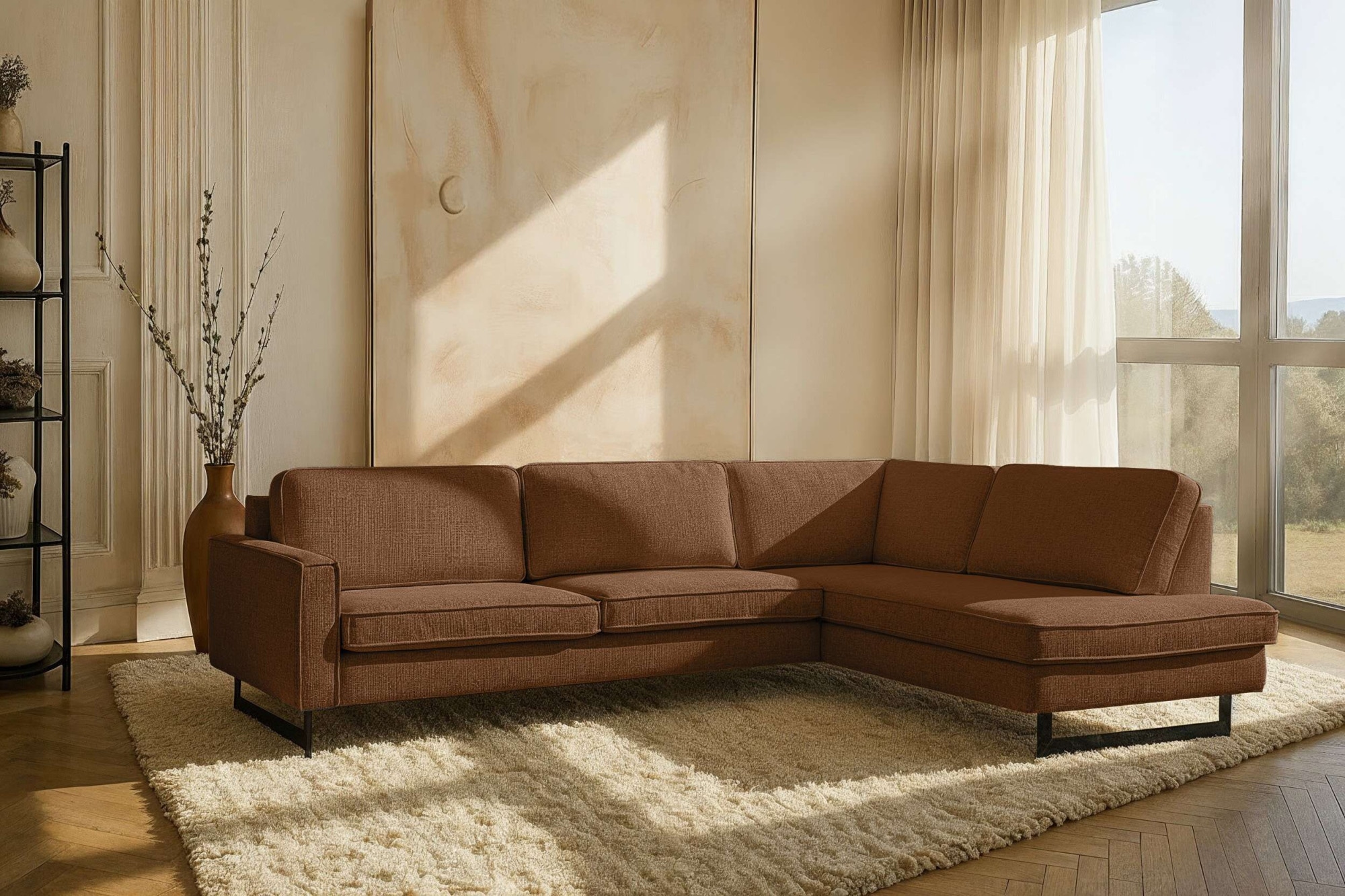 Home affaire Ecksofa "Pinto, 290 cm, Cord, Chenille, Lederoptik, Ottomane l günstig online kaufen