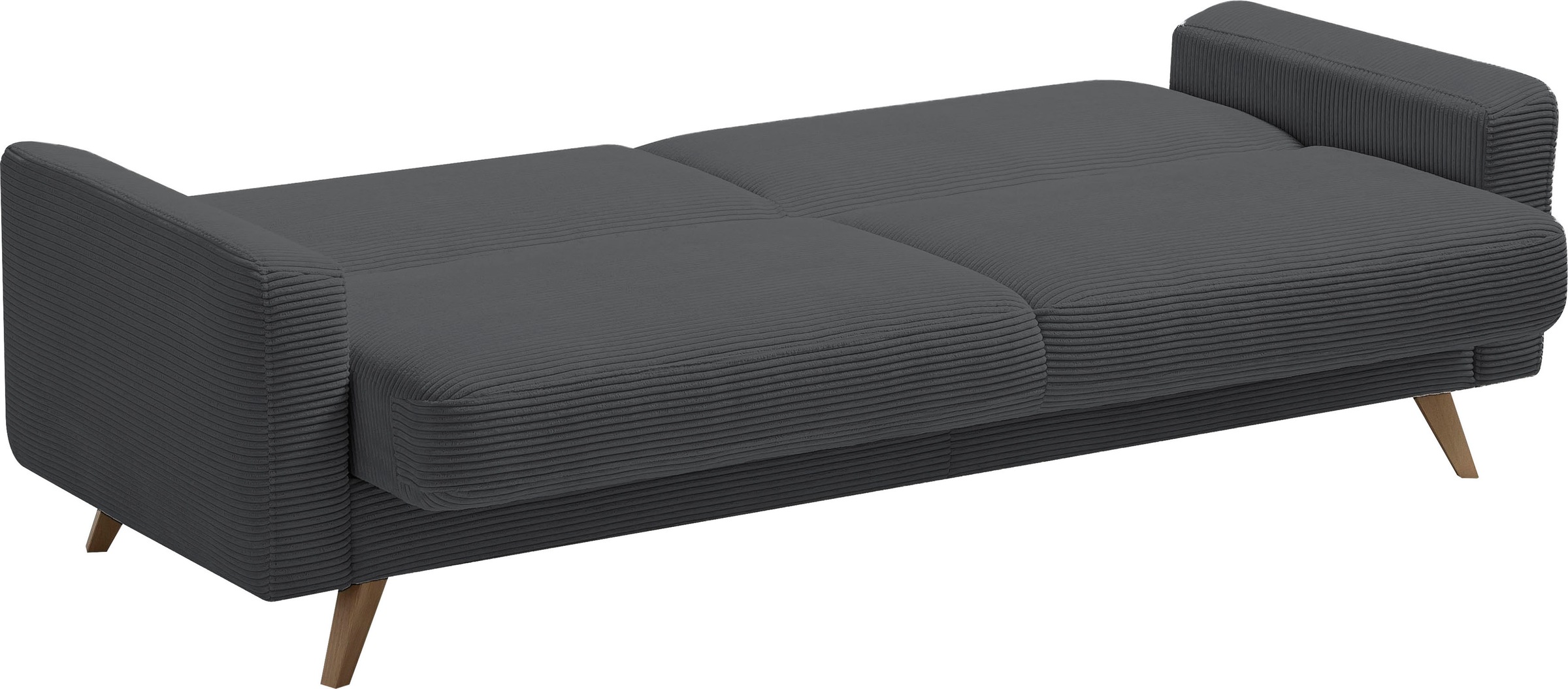 exxpo - sofa fashion 3-Sitzer »Samso, elegant und bequem, aktueller Cord Bezug, Kippcouch«, hochwertige Verarbeitung, Schlafsofa inkl. Bettfunktion und Bettkasten