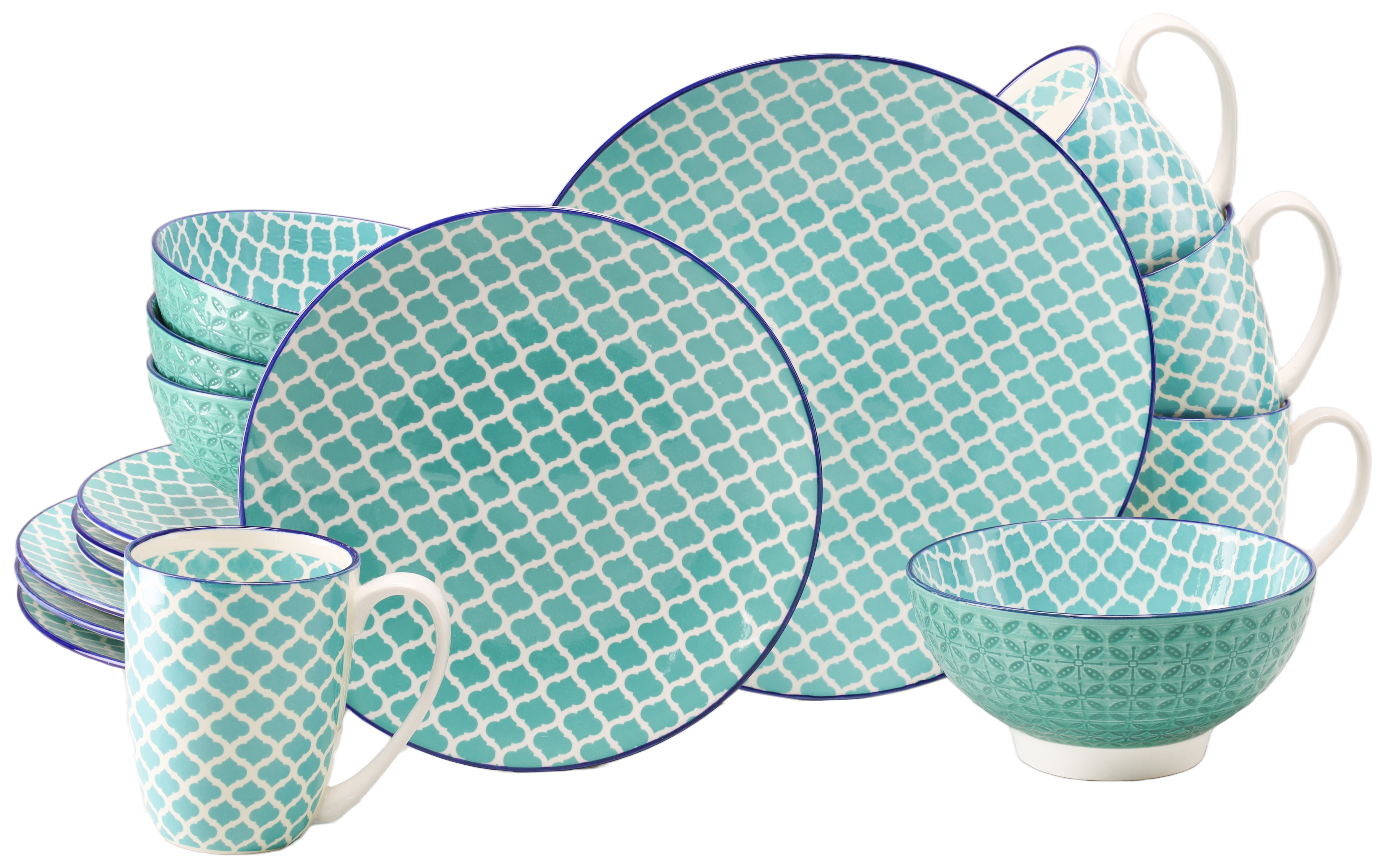 CreaTable Kombiservice "Mediterran, Service 16-tlg." Mediterraner Flair, Traditionell keramische Motive
