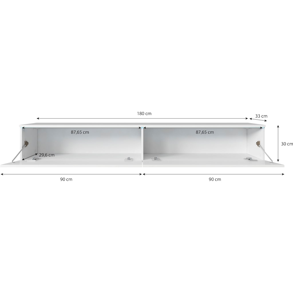 INOSIGN Lowboard »Vera«, Breite 180 cm, stehend und hängend