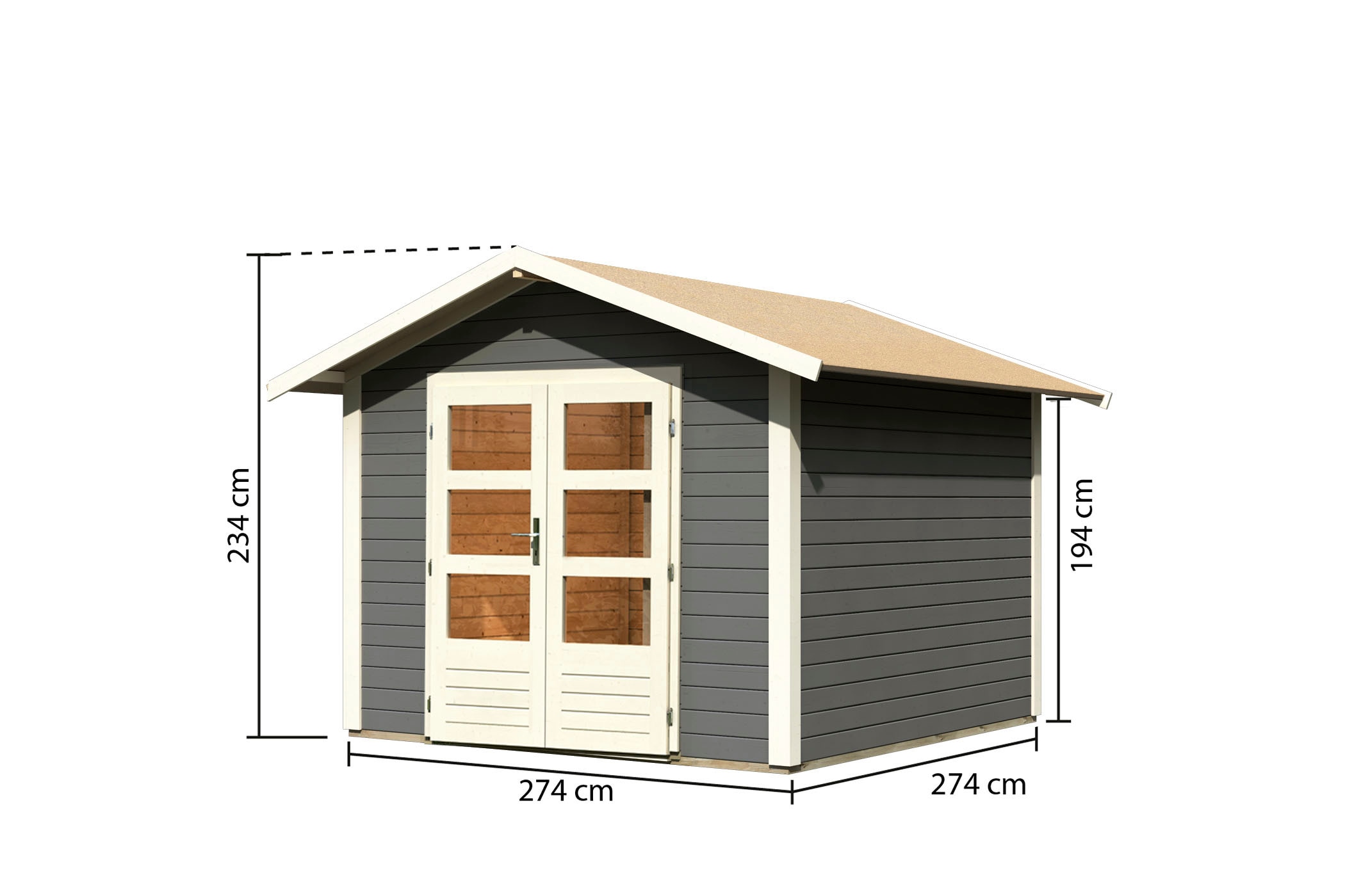 Karibu Gartenhaus »"Tarmstedt 6" terragrau«, aus hochwertiger nordischer Fichte