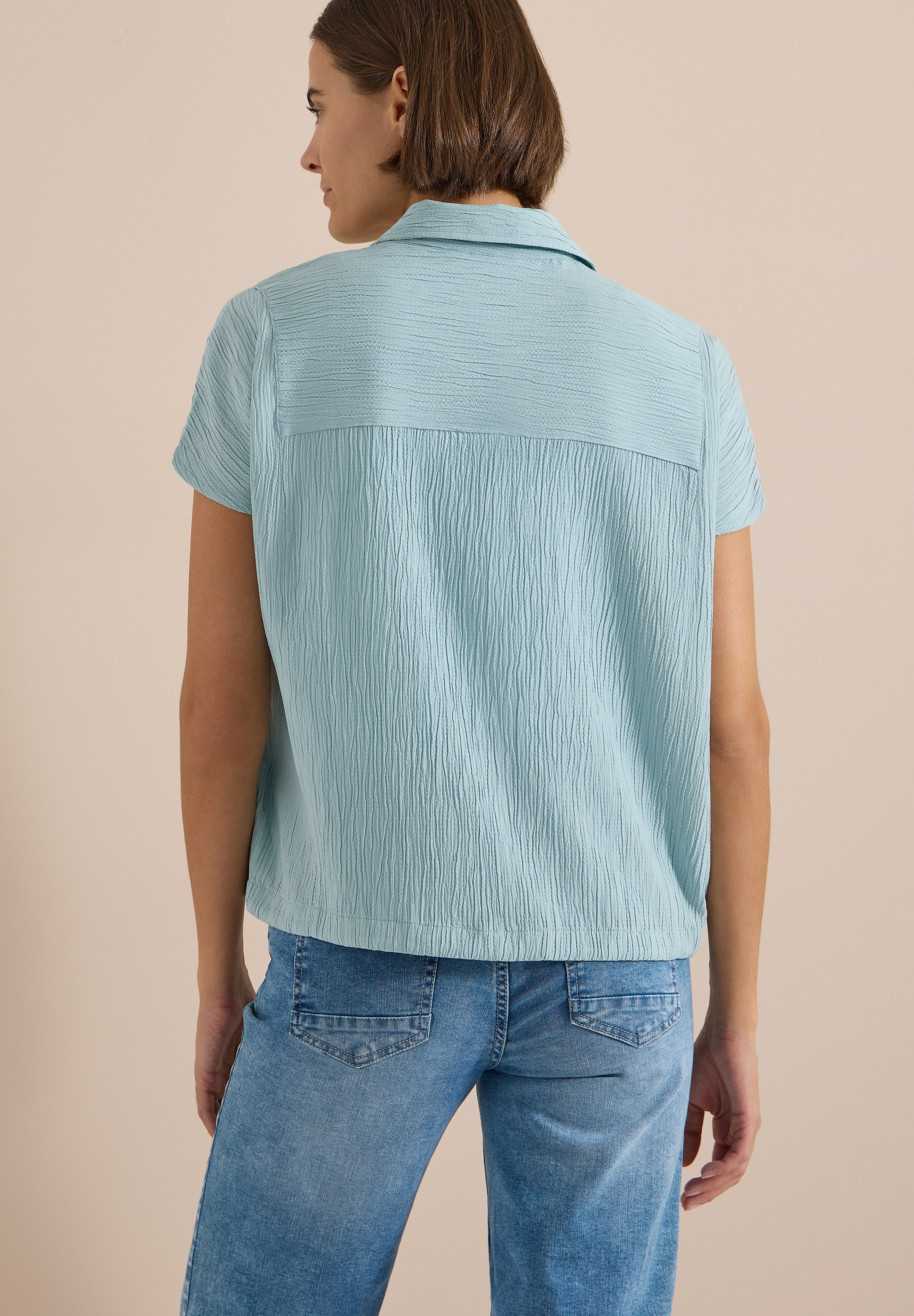 Cecil Shirtbluse Sommerbluse mit Hemdkragen und Knopfleiste