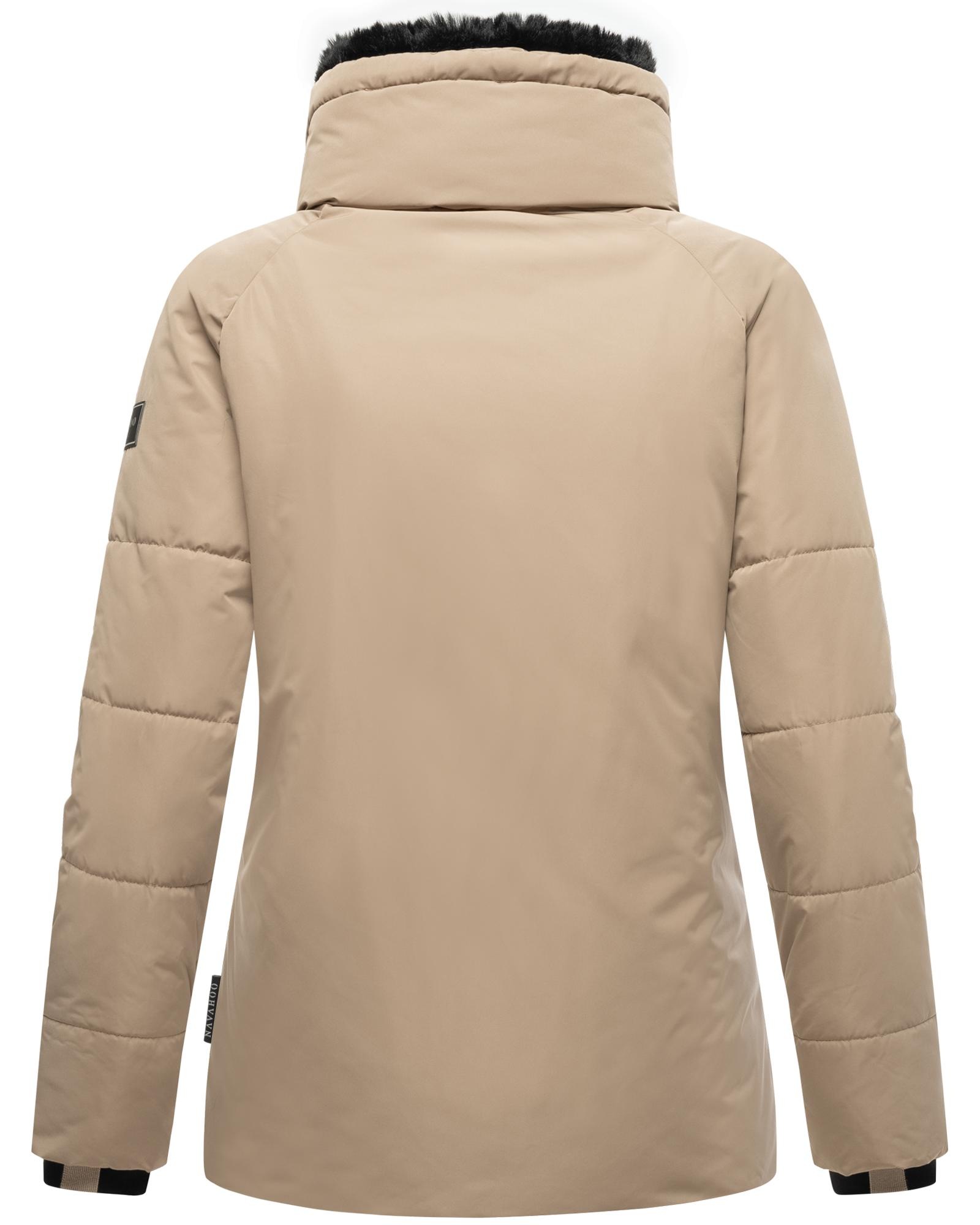 Navahoo Winterjacke »Frostii XIV«, ohne Kapuze, modische Damen Winter Steppjacke mit Kunstfellkragen