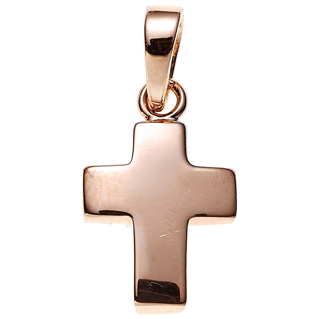 JOBO Kreuzanhänger »Anhänger Kreuz« 925 Silber roségold vergoldet