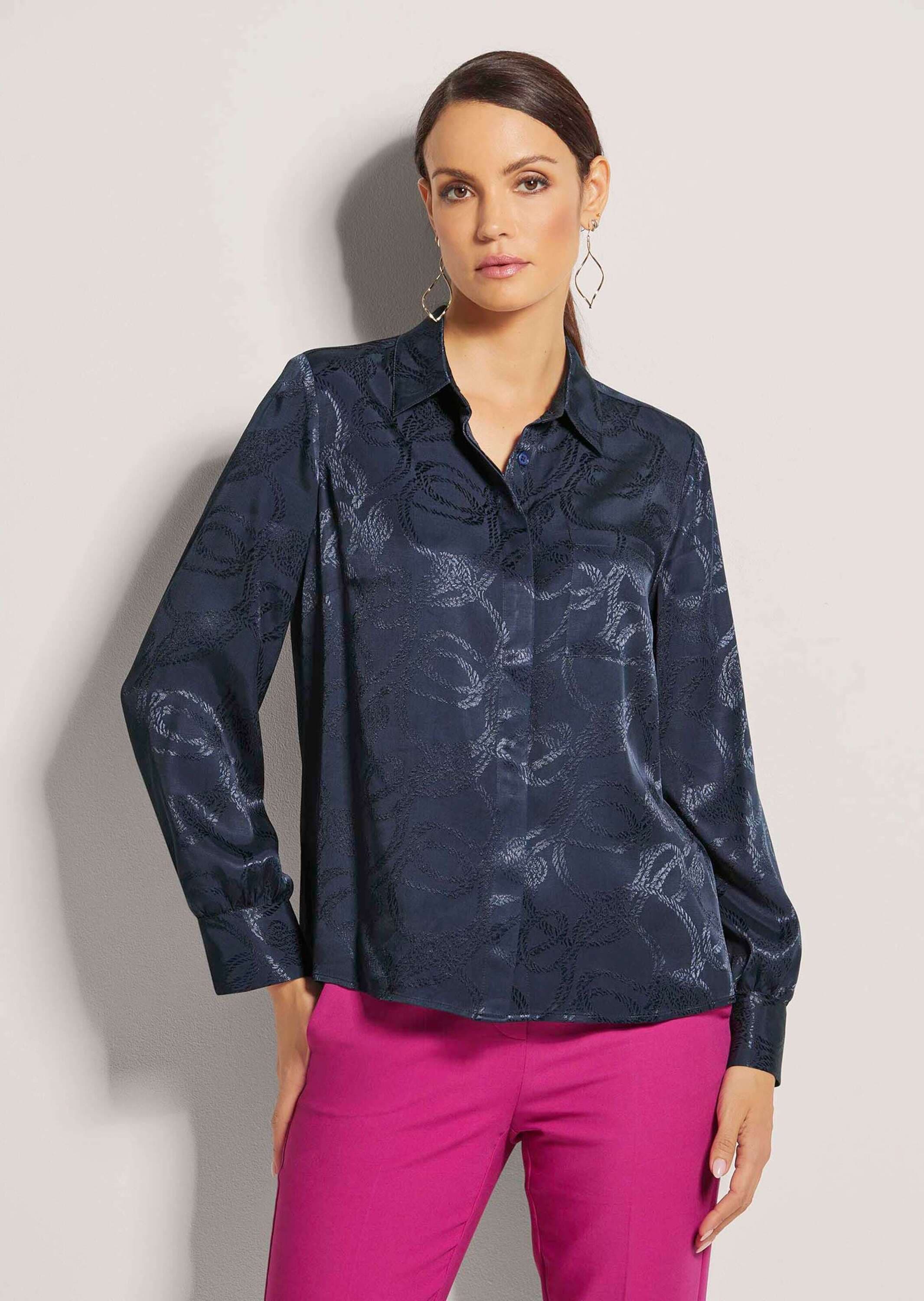 MADELEINE Hemdbluse »Bluse Hemdbluse mit Jacquard-Dessin«