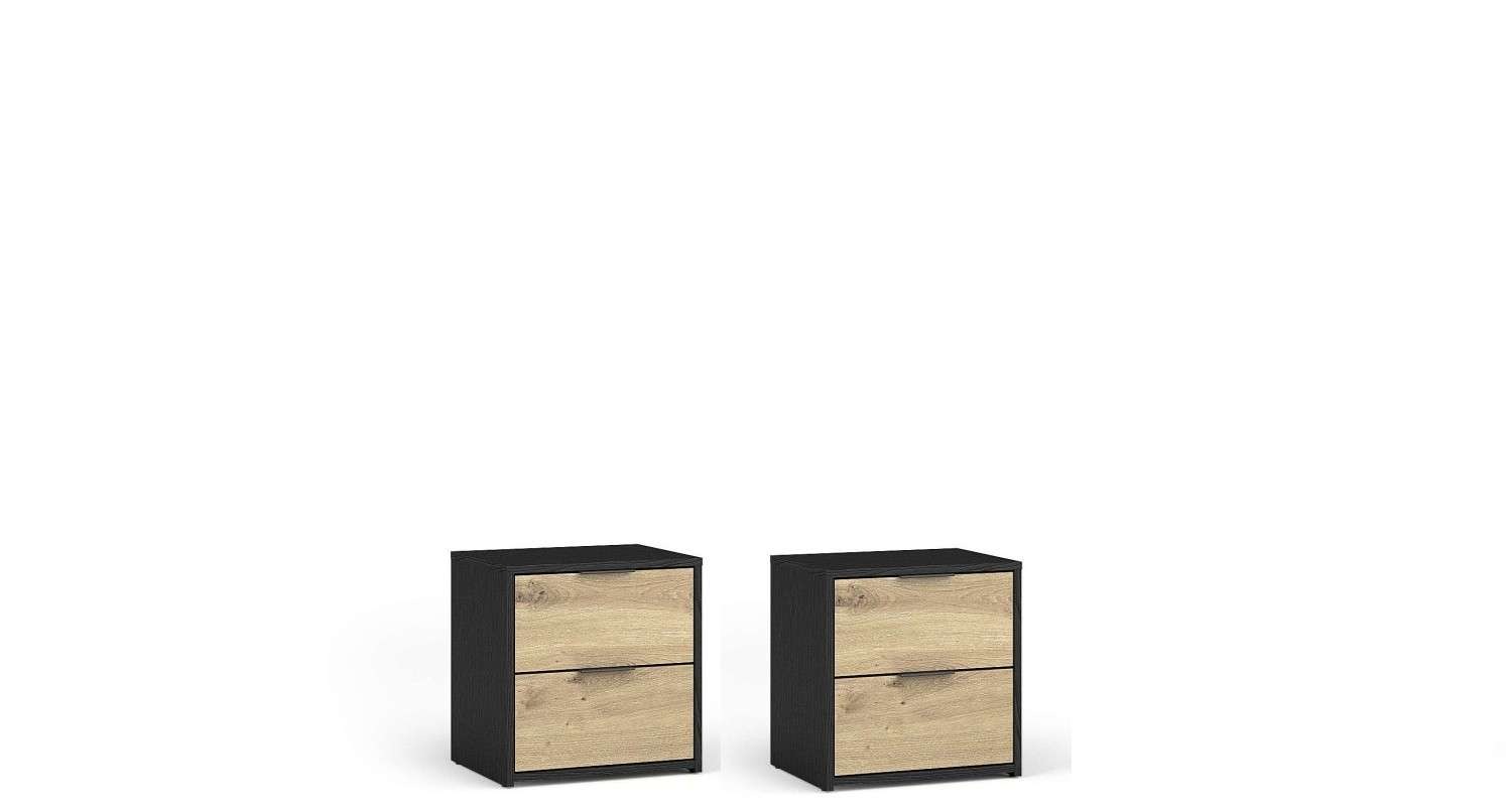 Home affaire Nachttisch "PERY Nachtkommode mit 2 Schubladen, Set 2 Stücke" günstig online kaufen