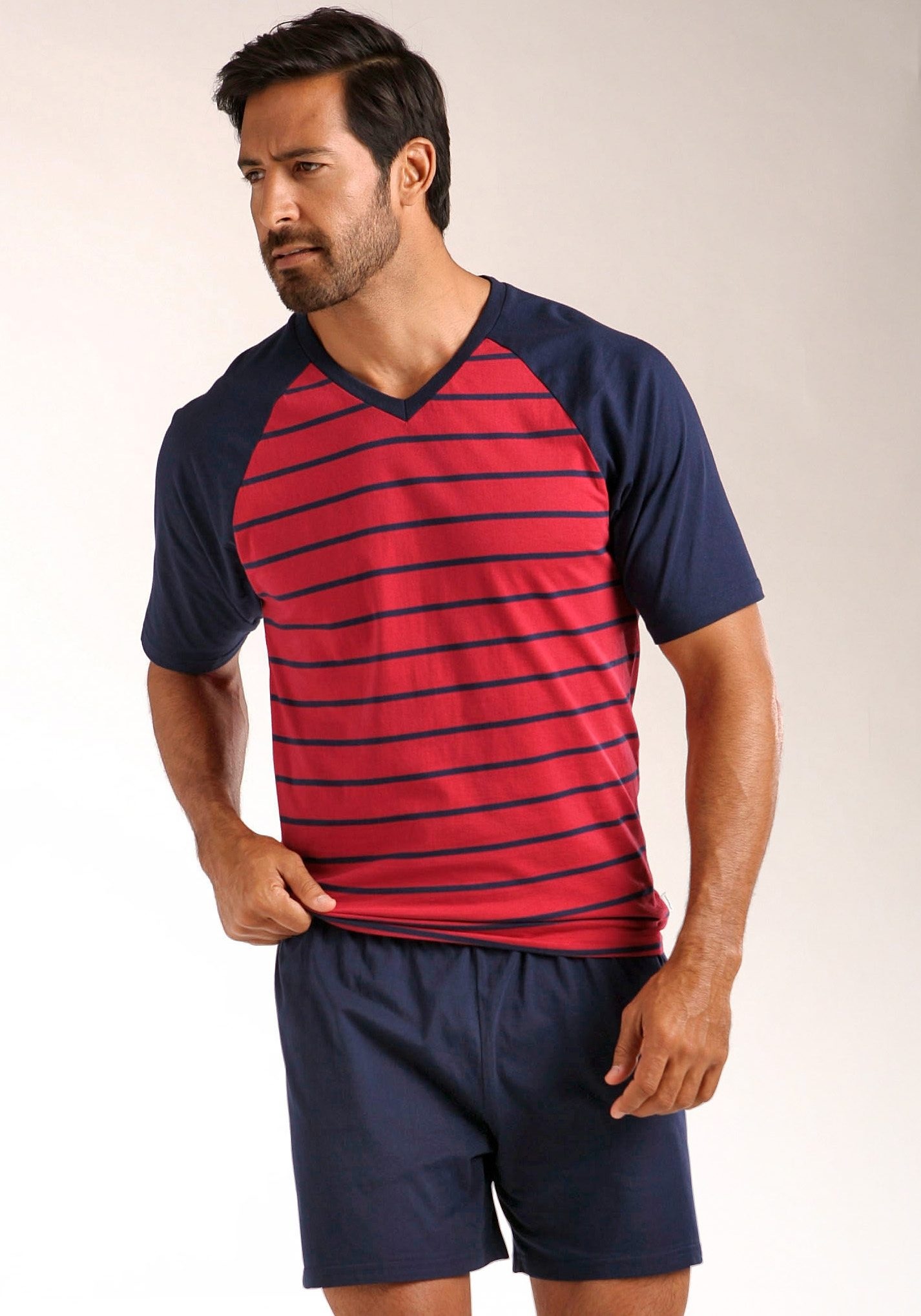 Thumbnail - le jogger Pyjama Packung, 2 Stück, 4 tlg. in kurzer Form, mit Raglanärmeln