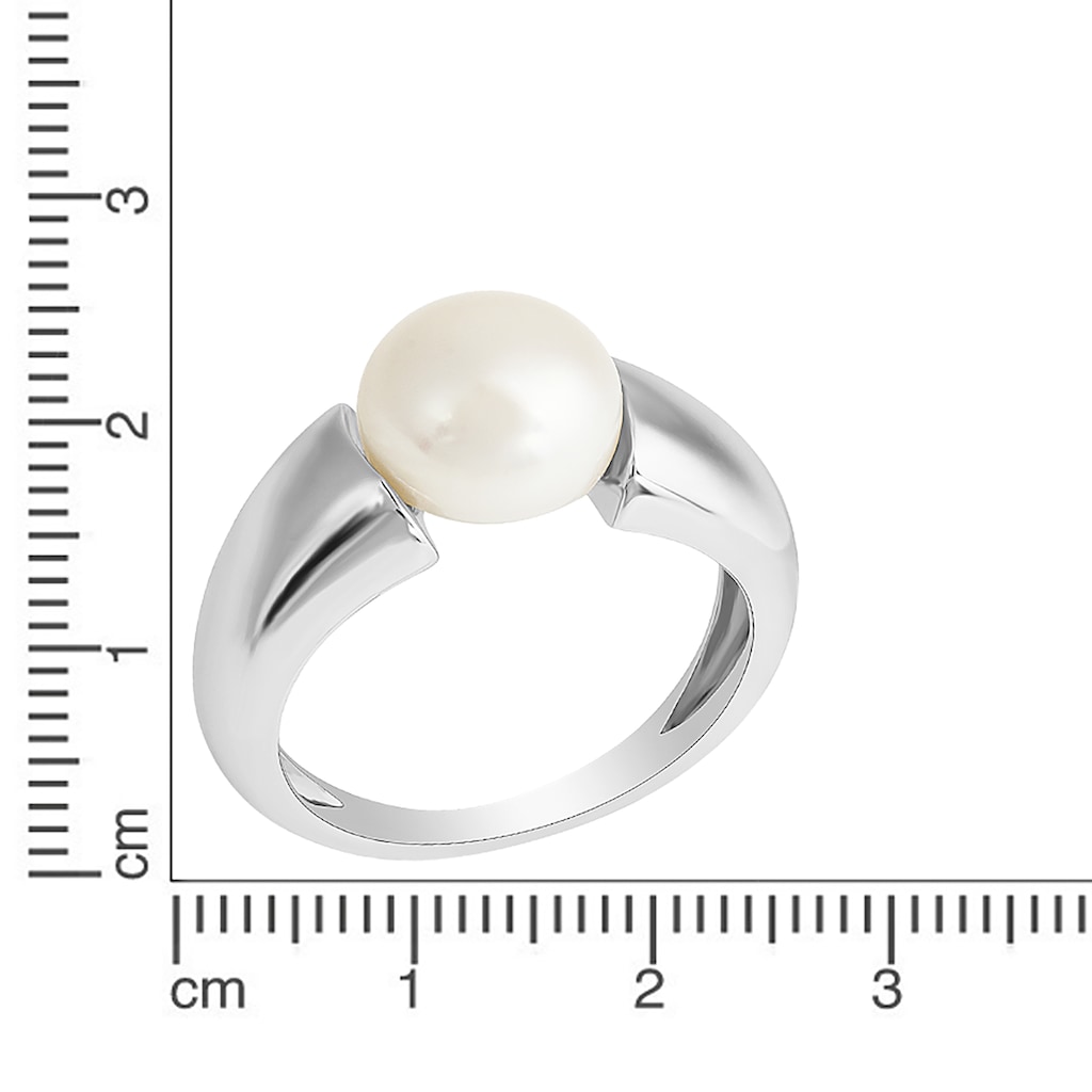 Zeeme Fingerring »Silber 925 rhodiniert Perle«