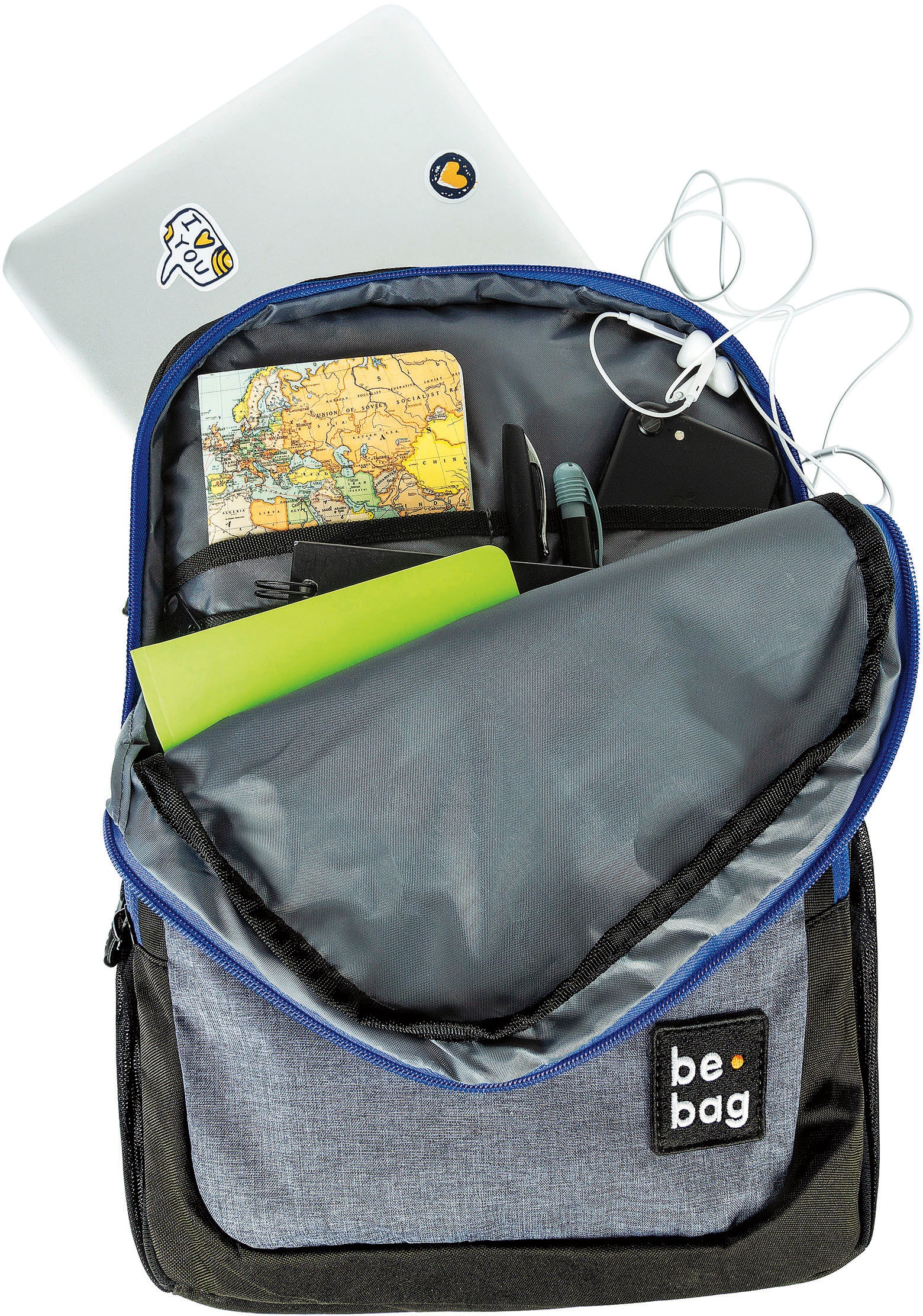 Herlitz Laptoprucksack »be.bag, | be.clever, grey kaufen BAUR online melange«