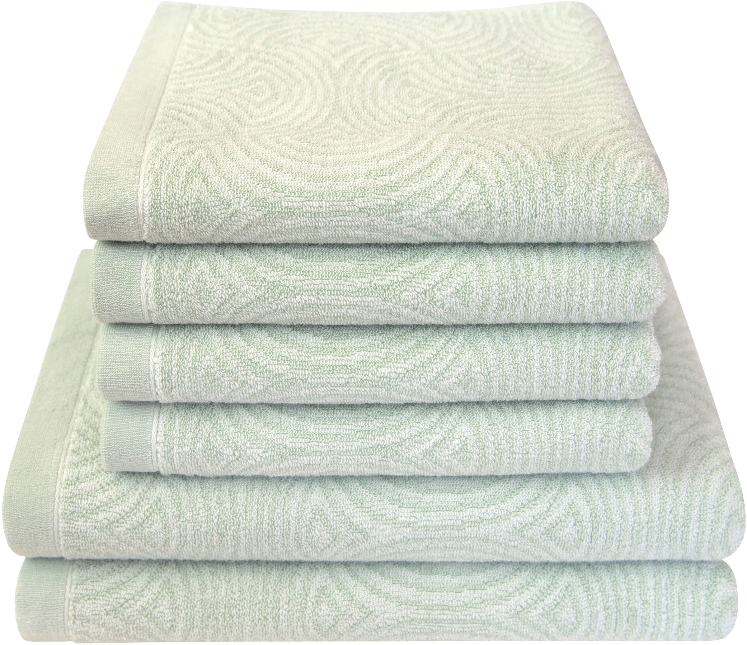 Dyckhoff Handtuch Set "Landscape" Set 6 Stk. Walkfrottier 4 Handtücher (50x100cm), 2 Duschtücher (70x140cm)