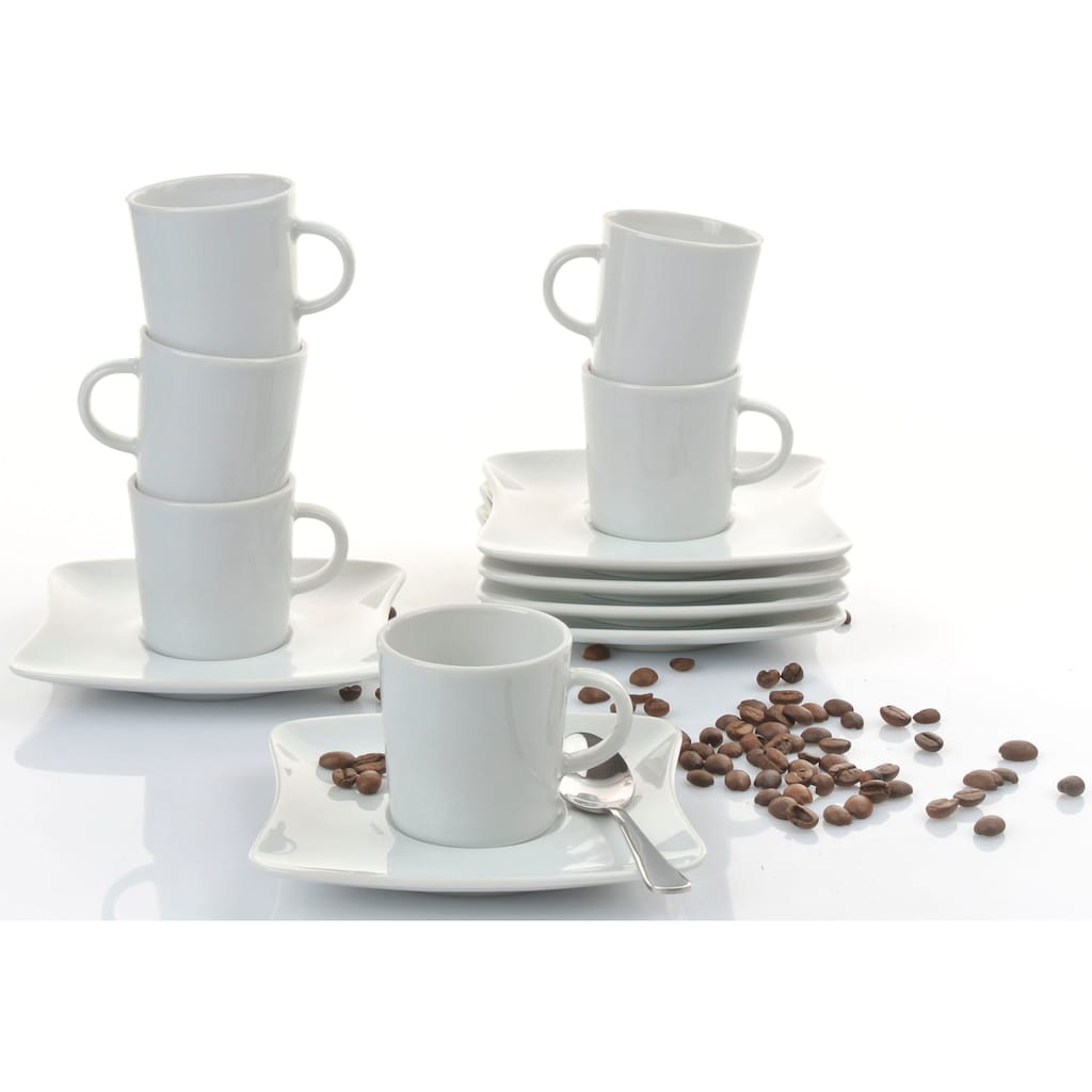 Retsch Arzberg Espressotasse »SANDY«, (Set, 12 tlg., 12teilig), Klassisches Espressotassen Set - Made in Germany