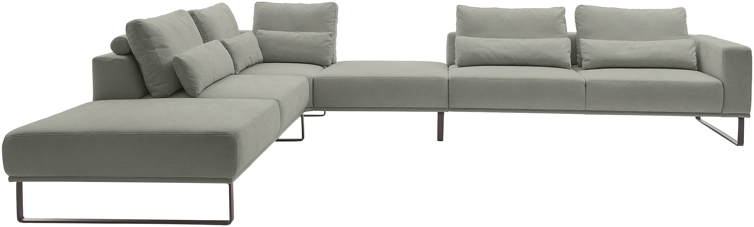 Musterring "JustB PM100 bequem, modern, elegant und viel Platz, bodenfrei" mit Zwischenhocker, wahlweise mit Funktion und Kissen, Maße 290 x 398