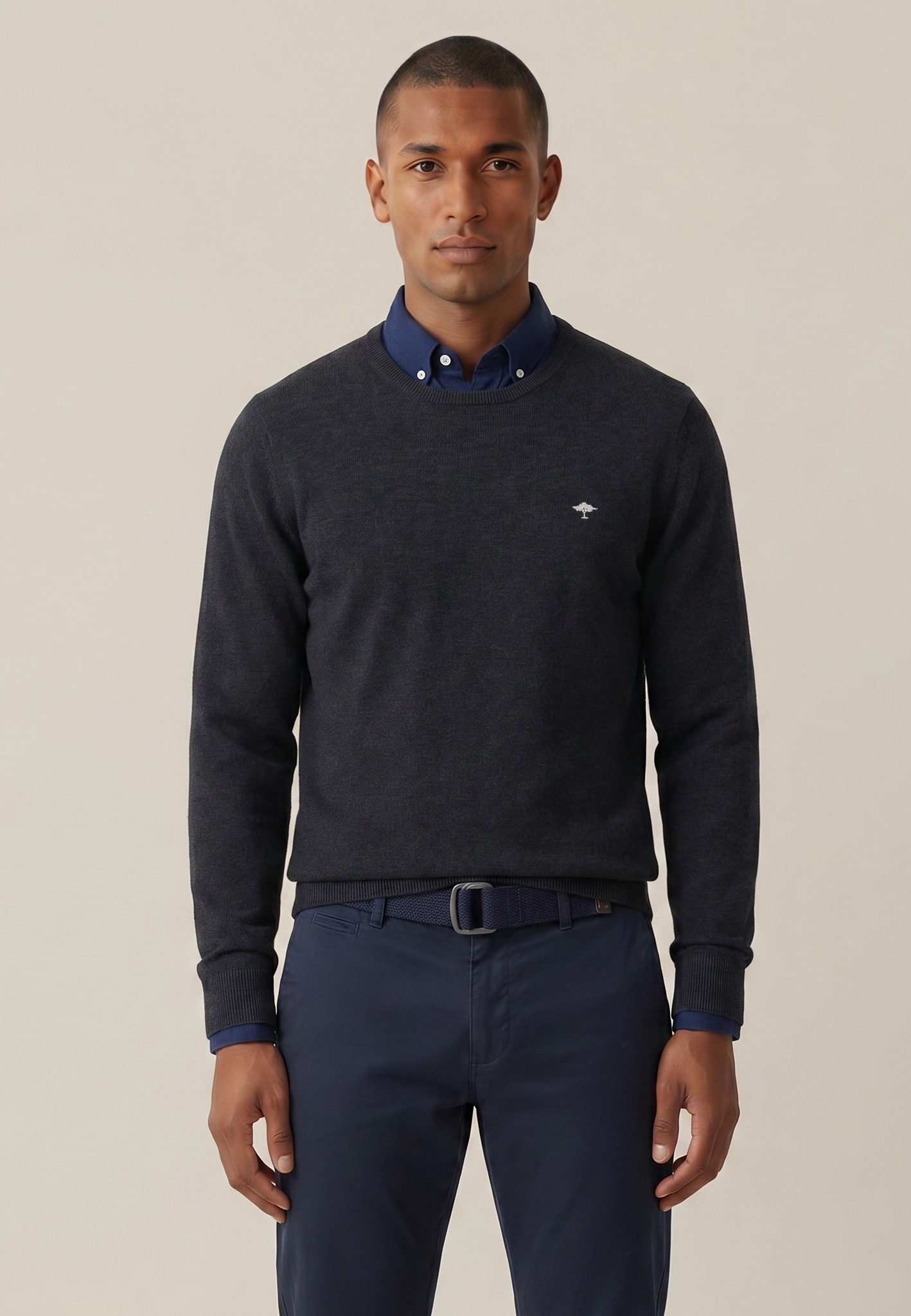 FYNCH-HATTON Strickpullover "FYNCH-HATTON Langarmpullover" mit Logostickerei
