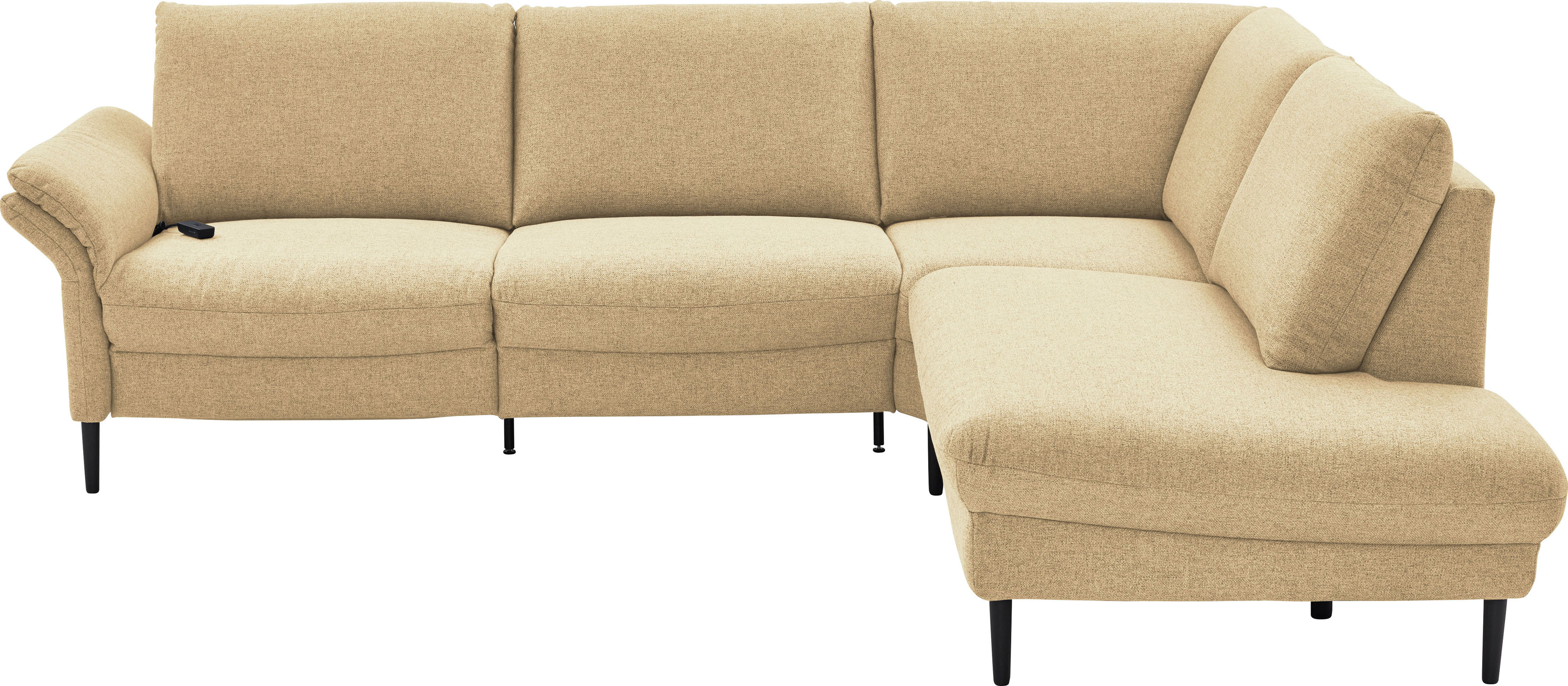 Home affaire Ecksofa "Sarsina: mit Tonnentaschen-Federkern, perfekt zum Entspannen L-Form" inklusive 2 motorischen Relaxfunktionen mit Herz-Waage-Beschlag
