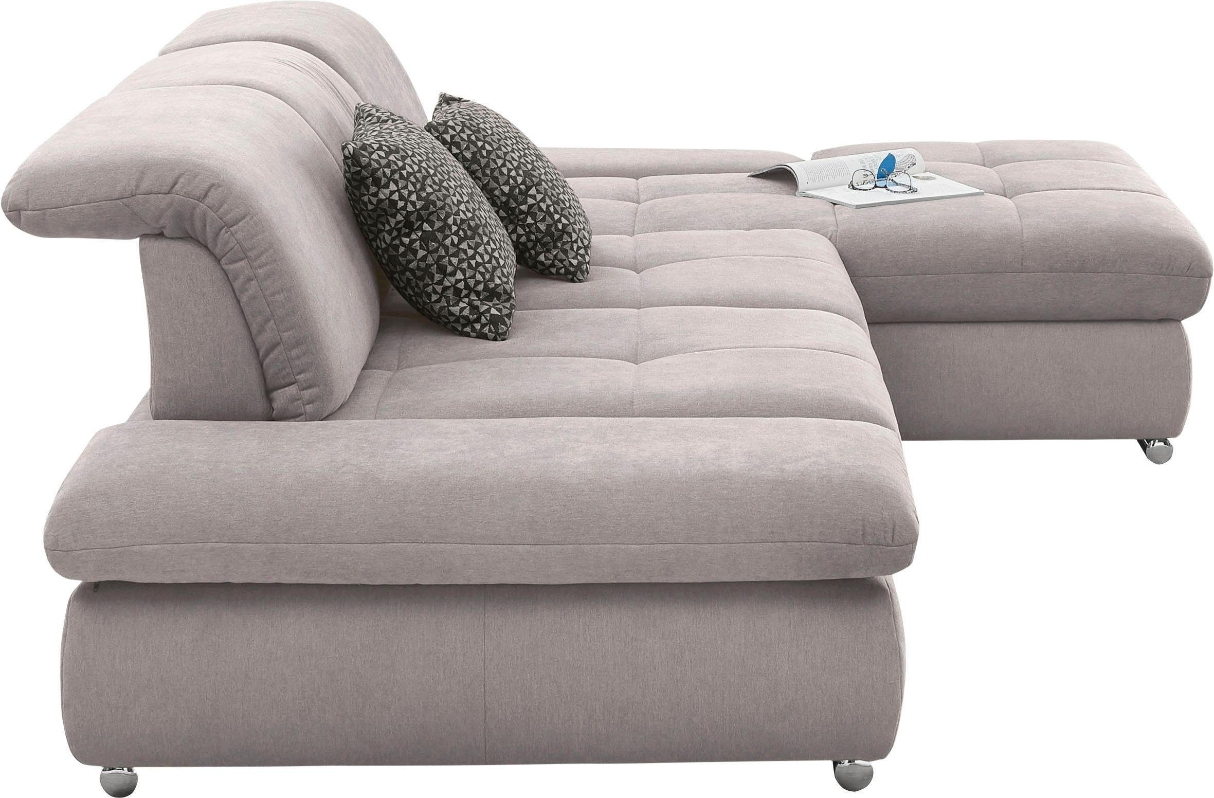 Ecksofa "SO4100 V", grau (elefant), B:284cm H:80cm T:190cm, SET ONE BY MUSTERRING, Sofas, Ecksofa, mit verstellbaren Kopfteilen, wahlweise mit Funktionen, Cord-Bezug 8