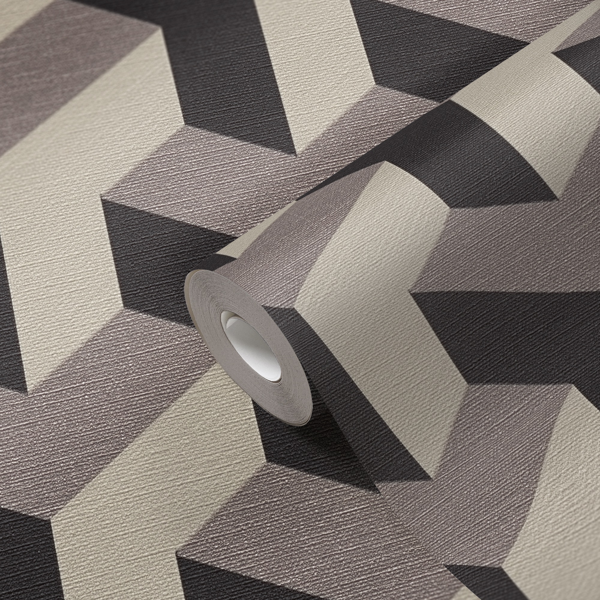 living walls Vliestapete »3D-Tapete Würfelmuster - Geometrische Vliestapete« leicht glänzend strukturiert