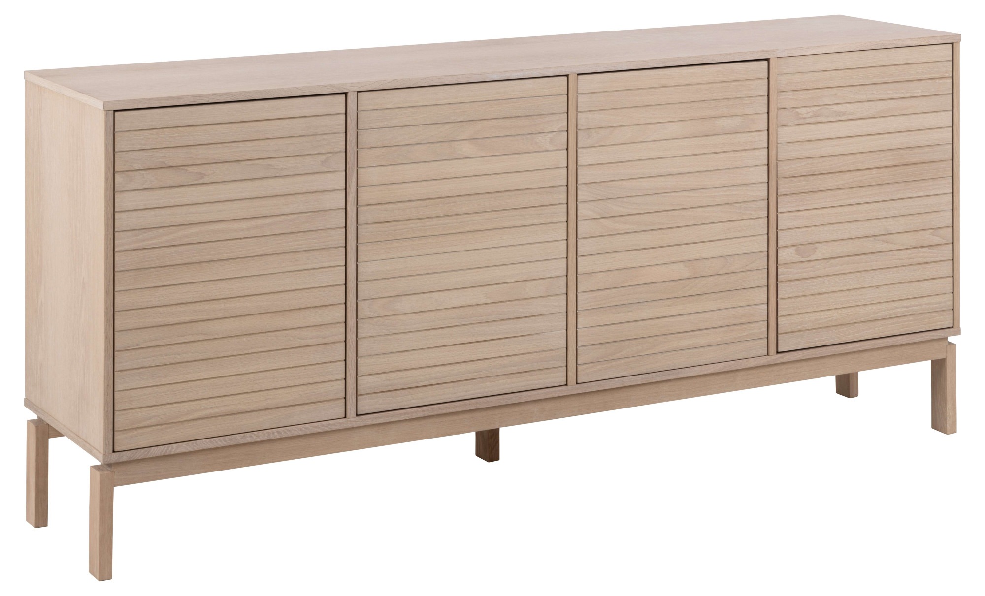 ACTONA GROUP Sideboard »Linley Anrichte, Lamellenfront,«, gerillte Front, Eiche furniert, 4 Türen, 4 E-böden, B: 180 cm