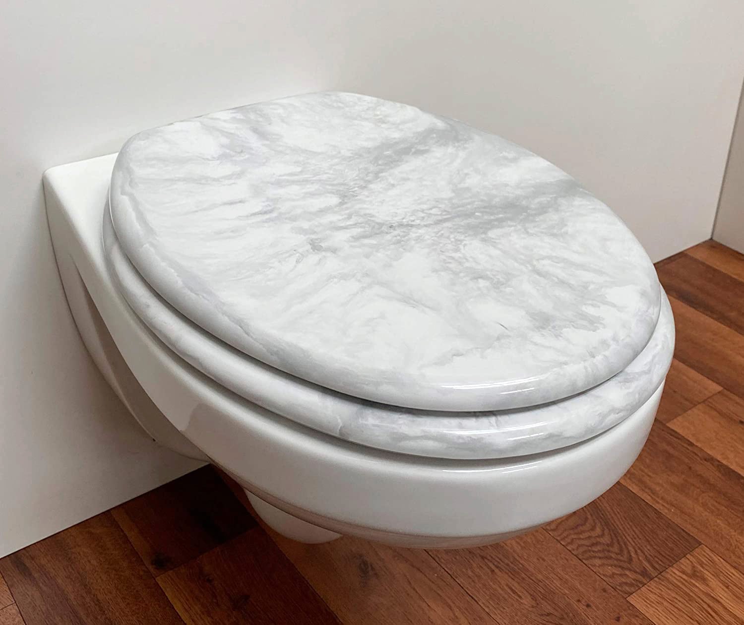 ADOB WC-Sitz »Eleganza Marmor«, hohe Belastbarkeit bis 250 Kg, verstellbare Edelstahlscharniere