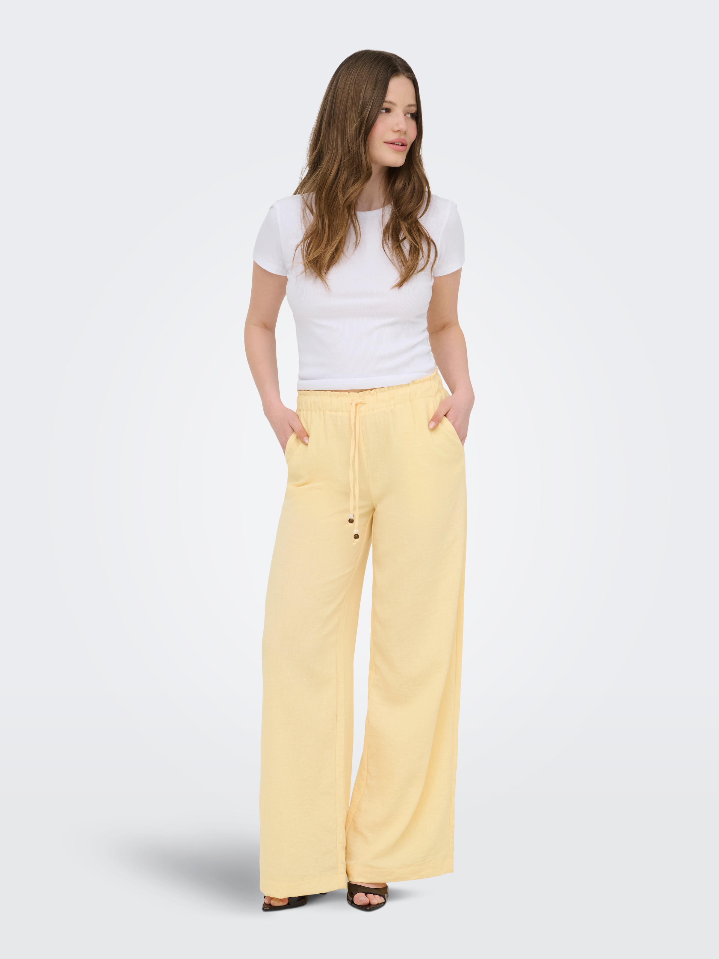ONLY Schlupfhose »ONLEMMIA MW PULL-UP X-WIDE PANT PNT«  Materialmix, Regular Waist