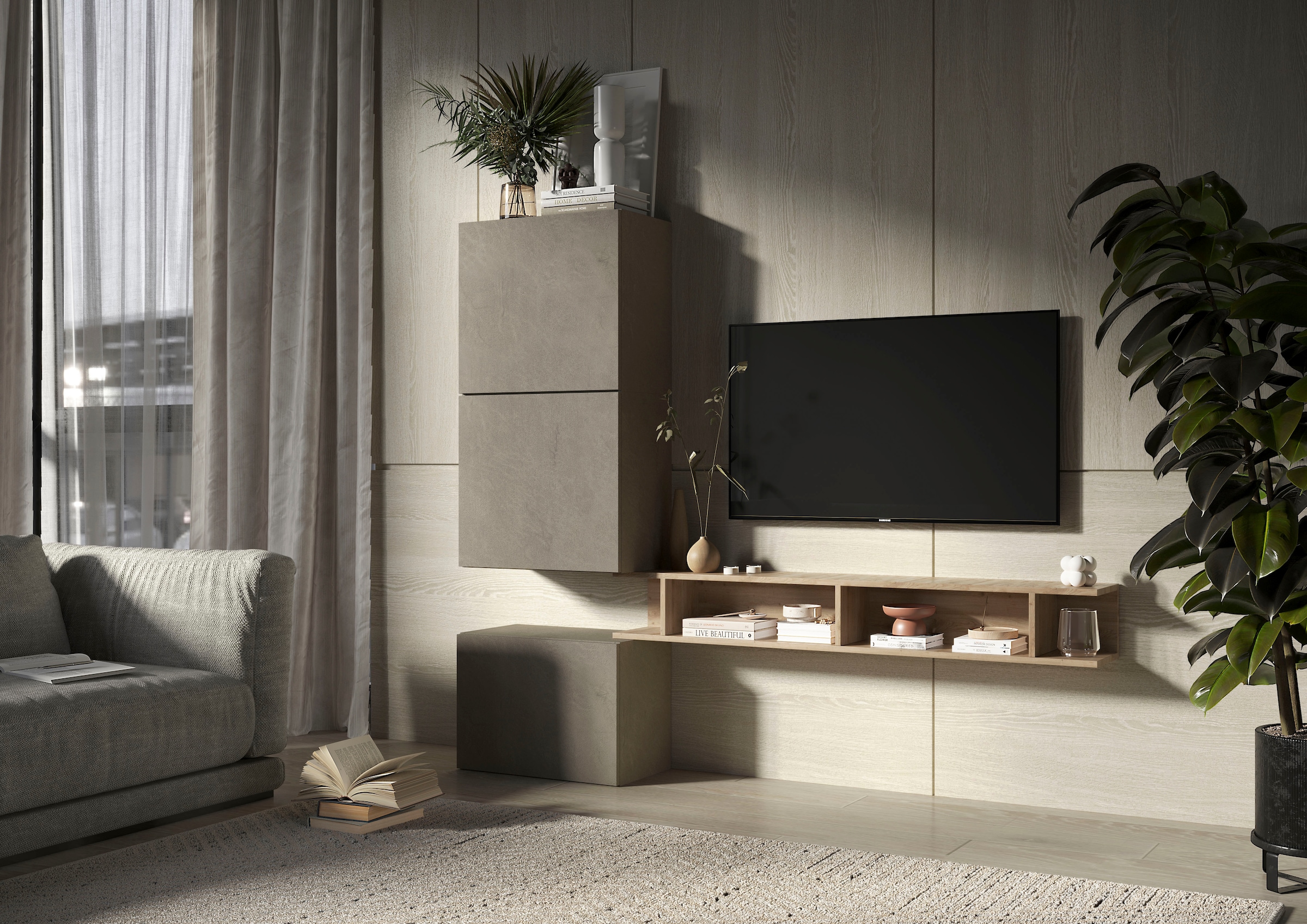 INOSIGN Wohnwand "INFINITY, 4tlg. Breite 180 cm, Höhe variabel, Wohnwand" S günstig online kaufen