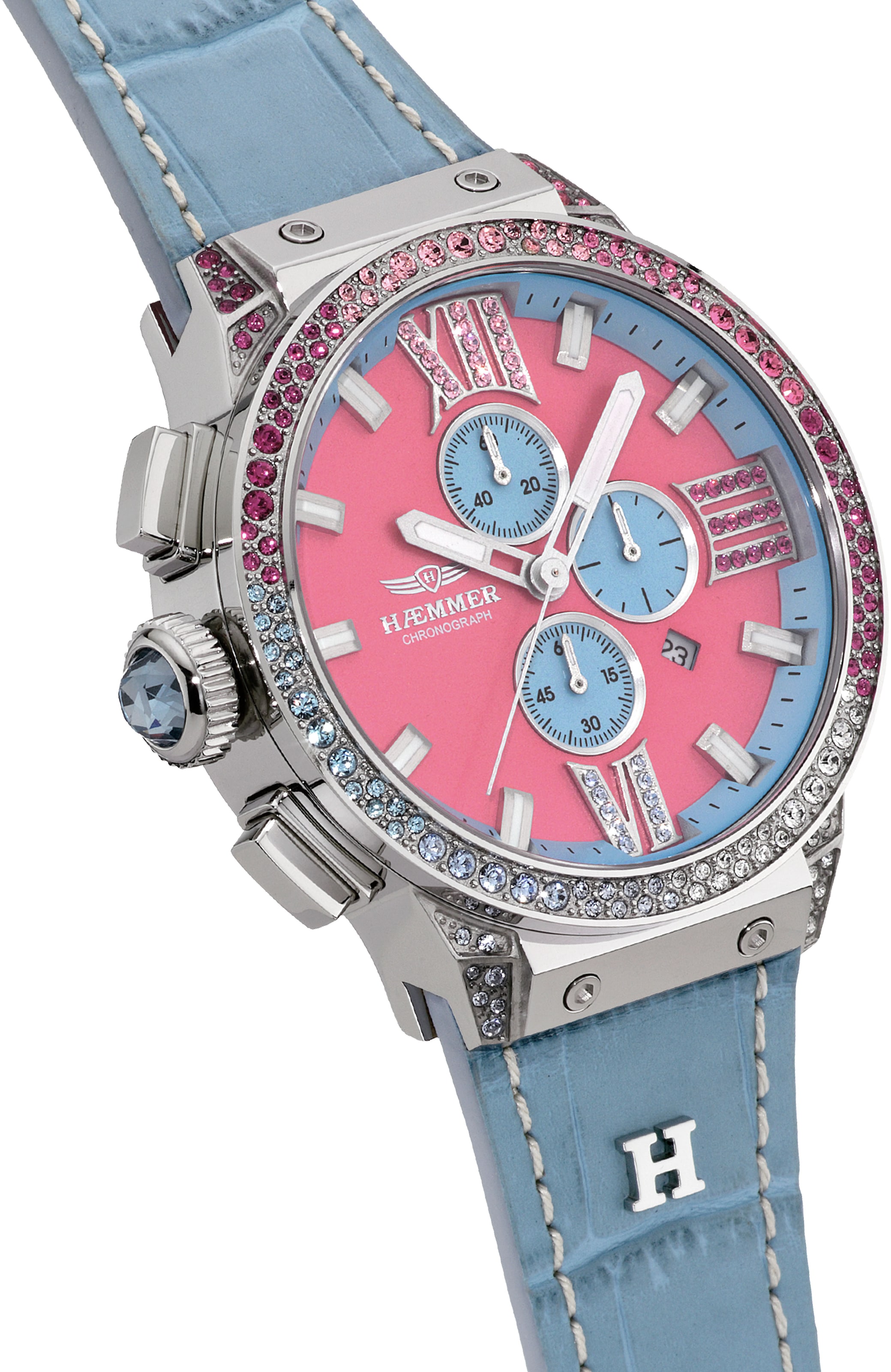 HAEMMER GERMANY Chronograph »EMINENT«, Quarzuhr, Armbanduhr, Damenuhr, analog, Tag, Stoppfunktion