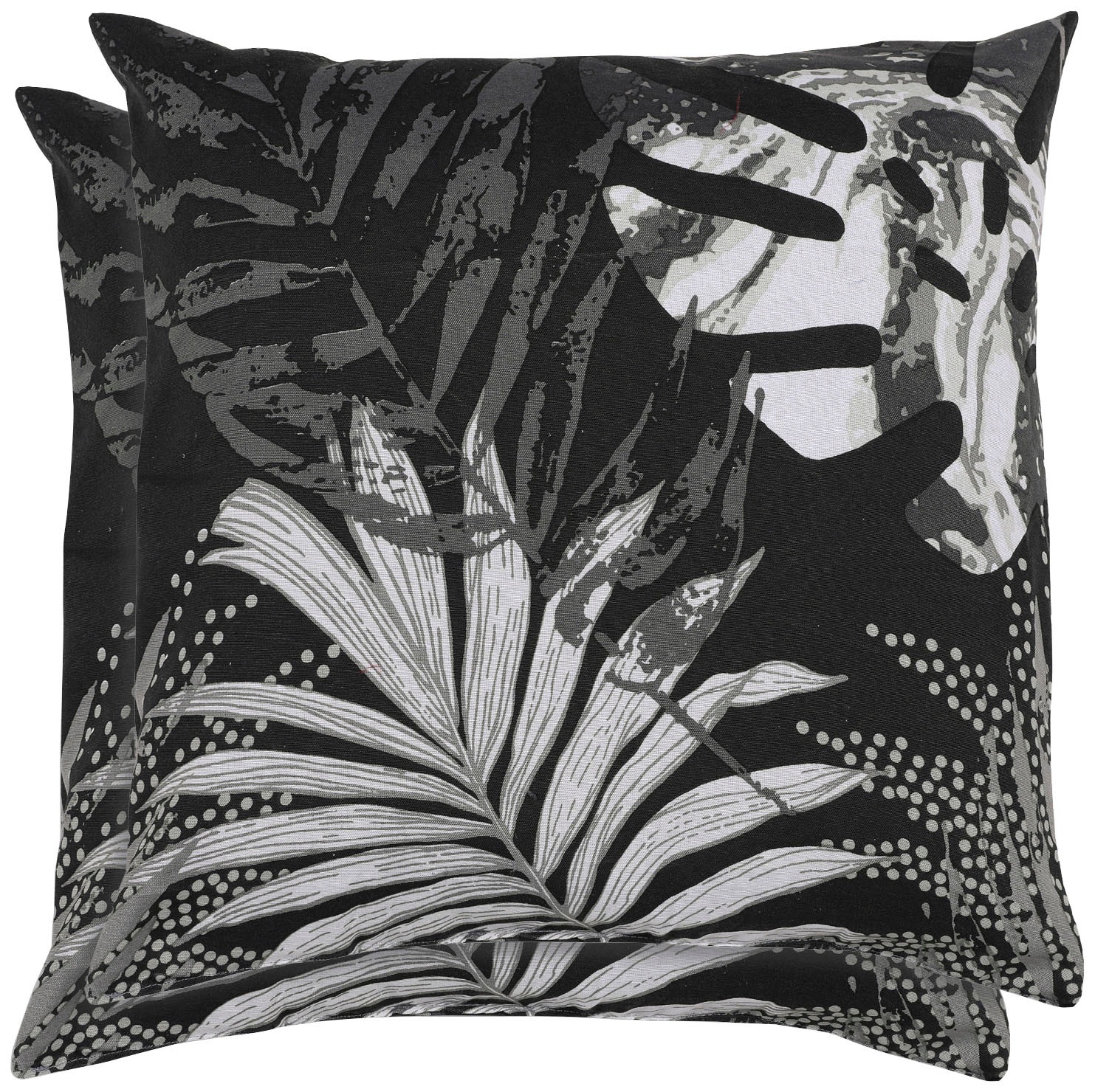 Zierkissen GO-DE, B:48cm H:48cm T:10cm, schwarz, Baumwolle, Polyester, Polsterauflagen, "Zierkissen Klara"