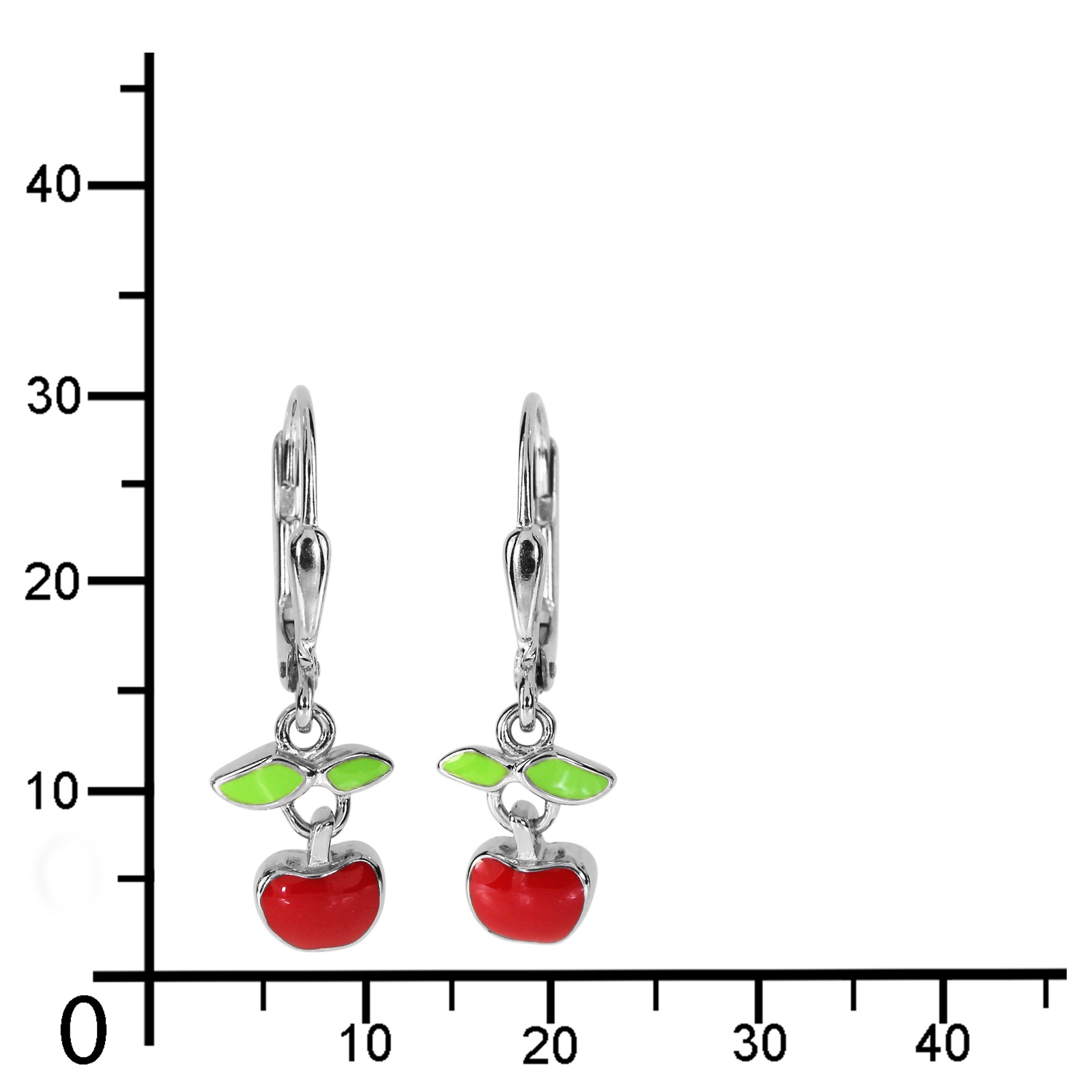 Paar Ohrhänger OSTSEE-SCHMUCK "- Apfel - Silber 925/000 -" Gr. 25, rot, Ohrringe, Damen, Silber 925 (Sterlingsilber) 5