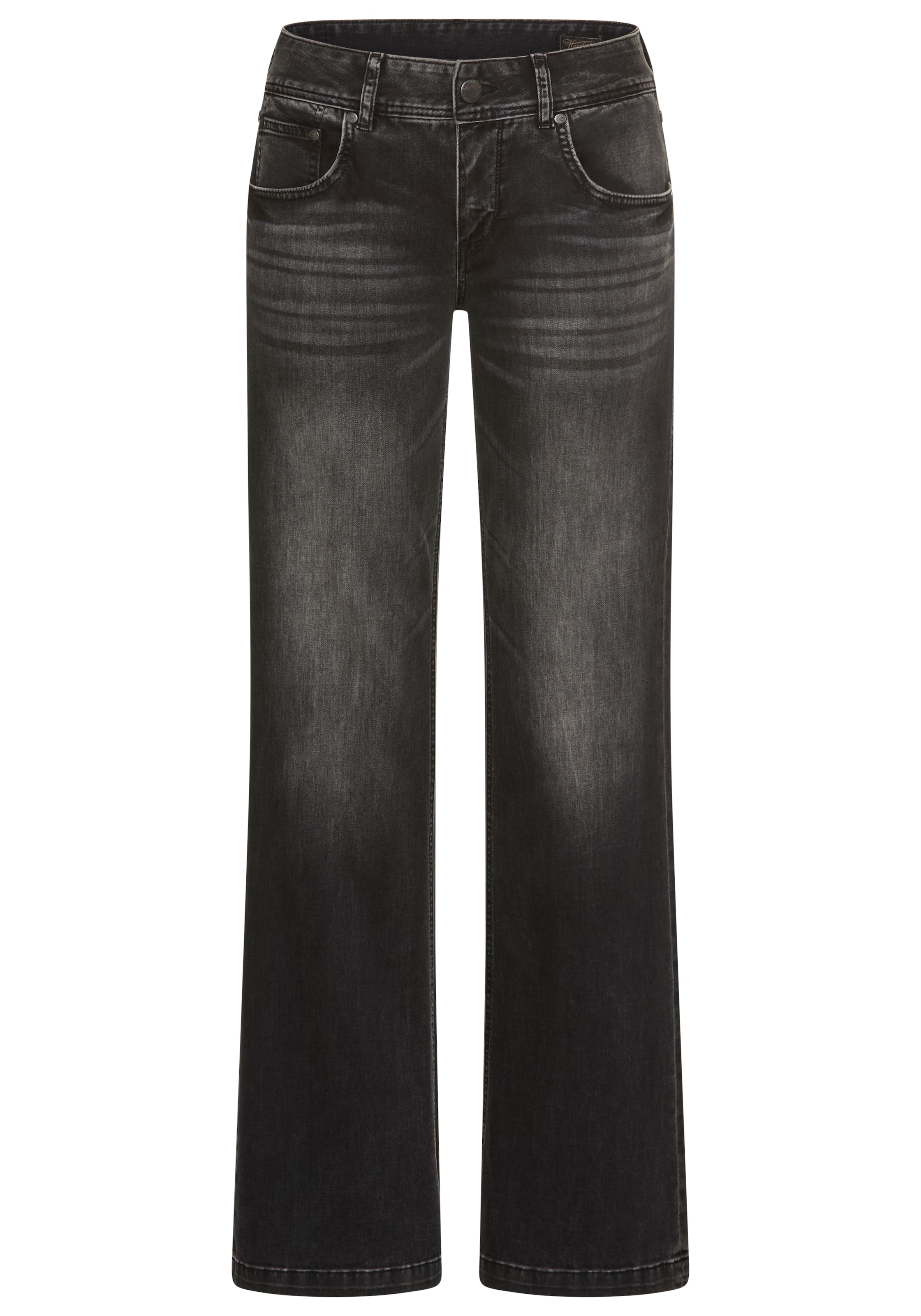 Herrlicher 5-Pocket-Jeans »Edna Recycled Denim Black Light«, Flared Fit mit Abnähern