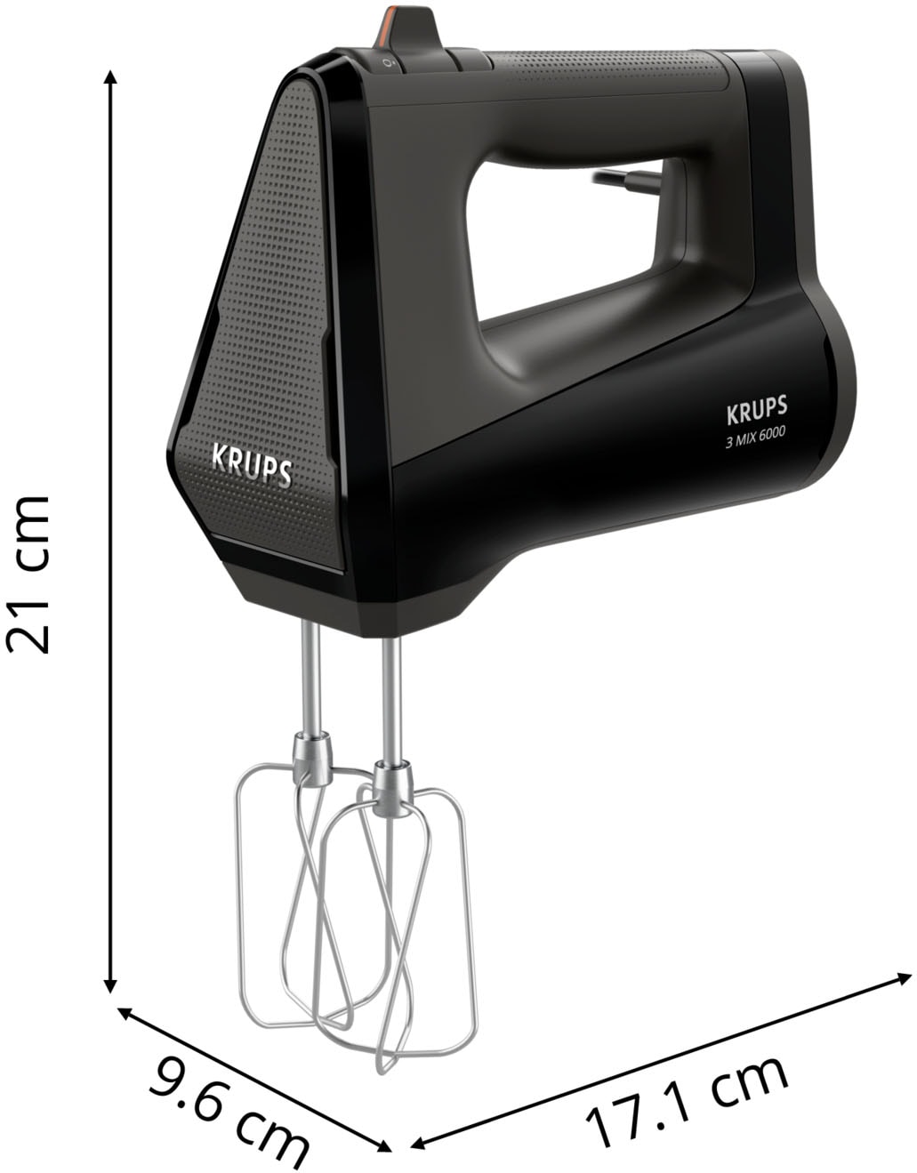 Krups Handmixer »GN6028 3MIX 6000, Soft-Touch-Griff, langes Kabel« 600 W