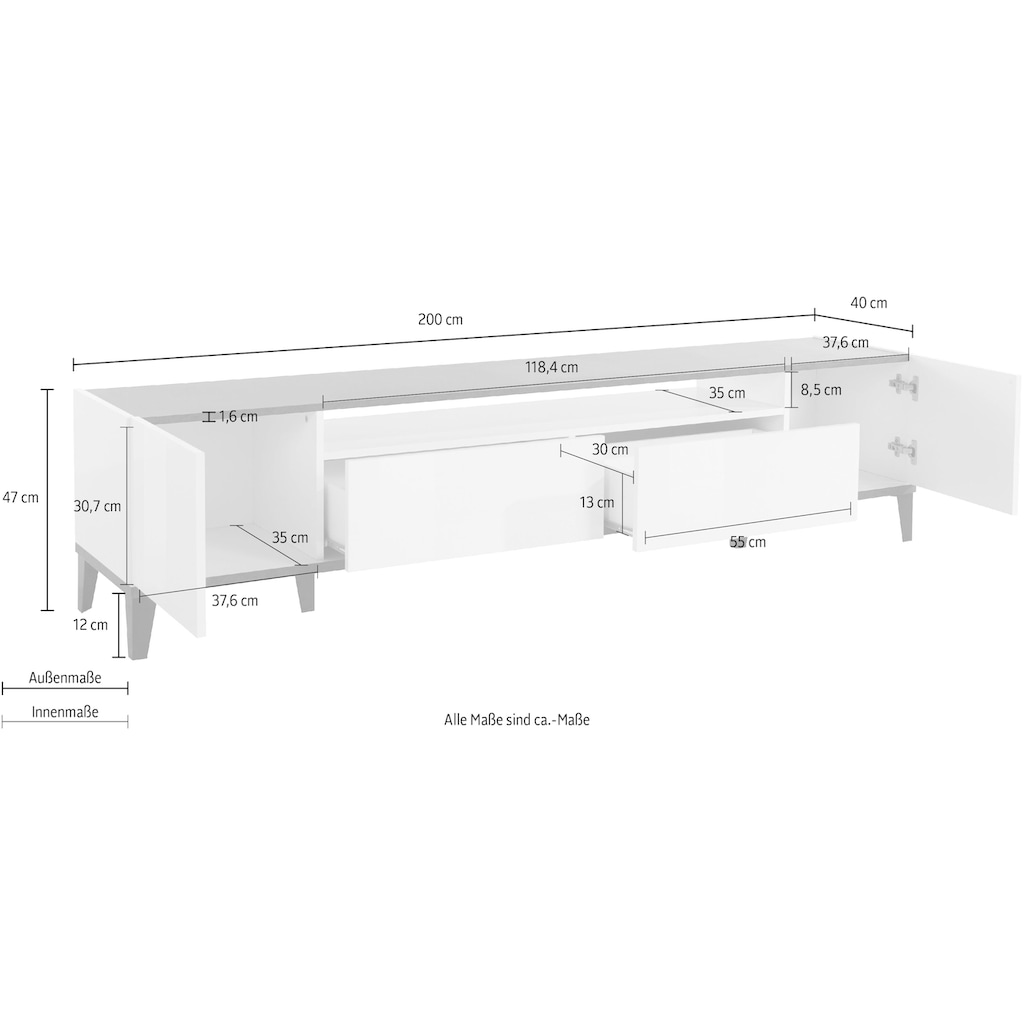 INOSIGN TV-Board »sunrise«, Breite 200 cm