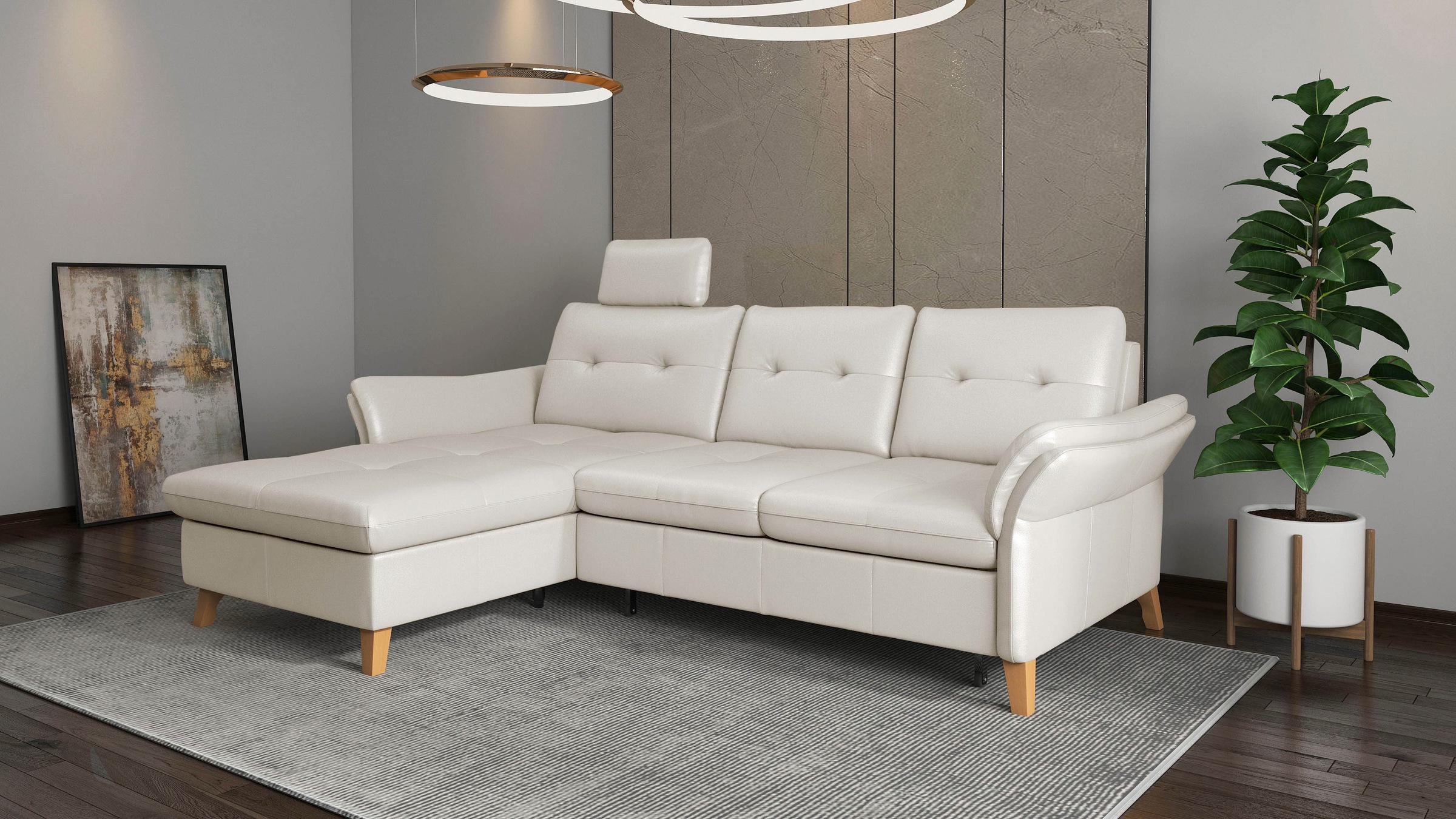 sit&more Ecksofa »Göteborg«, Sitztiefenverstellung und Federkern, wahlweise mit Bettfunktion