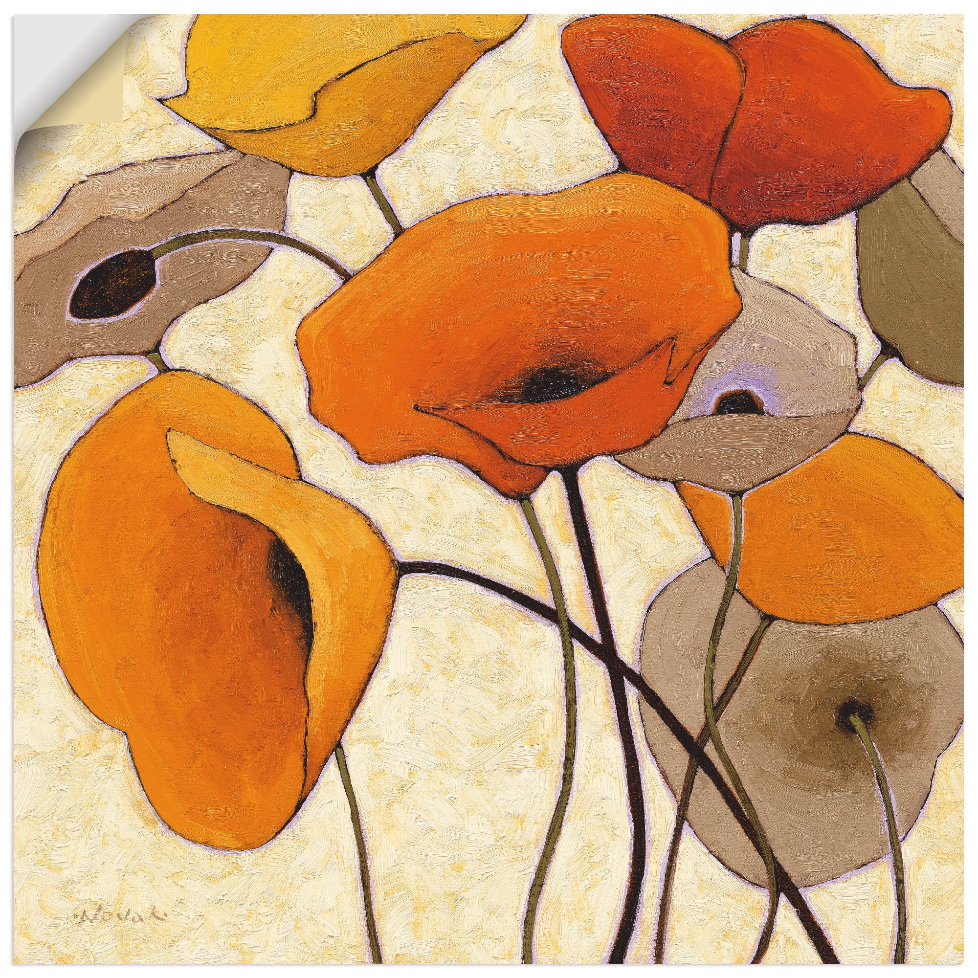 Artland Wandbild »Kürbismohn III«, Blumen, (1 St.), als Leinwandbild,  Wandaufkleber oder Poster in versch. Größen bestellen | BAUR