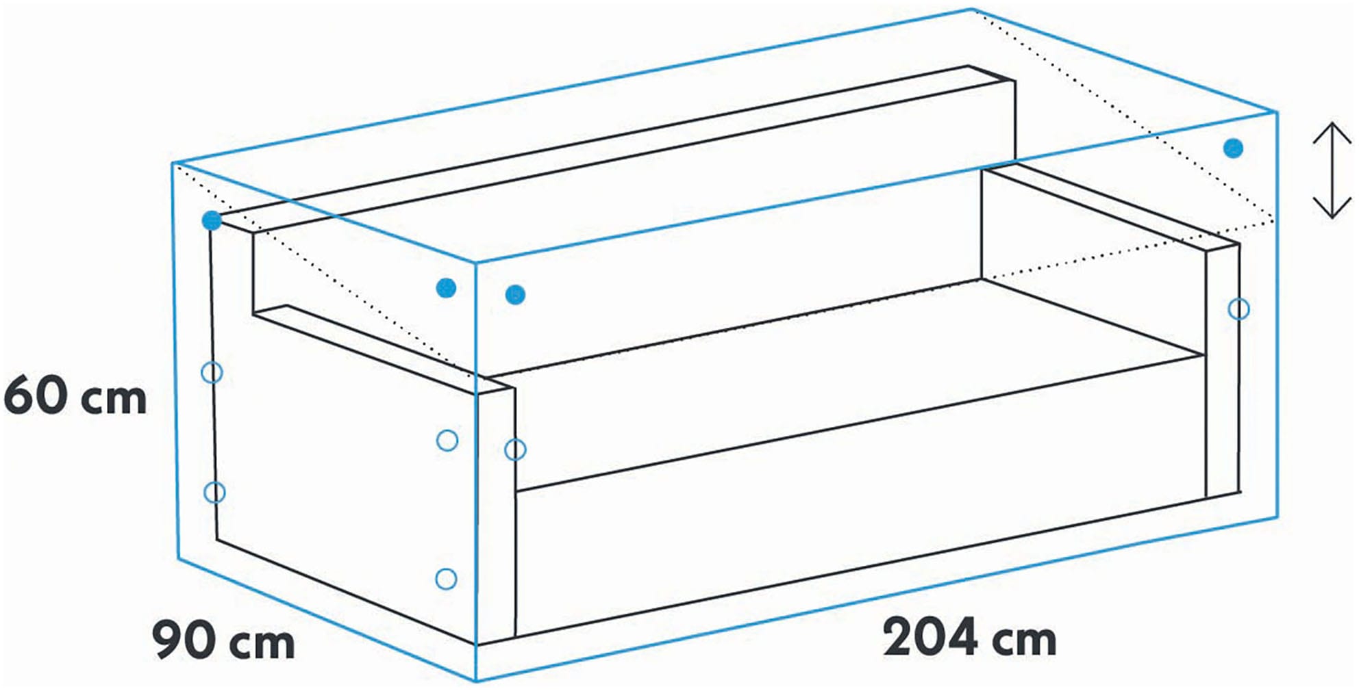 Behr EXCLUSIV Gartenmöbel-Schutzhülle mit verstellbarem Knopf-Verschluss, für Bänke, bis 180 cm