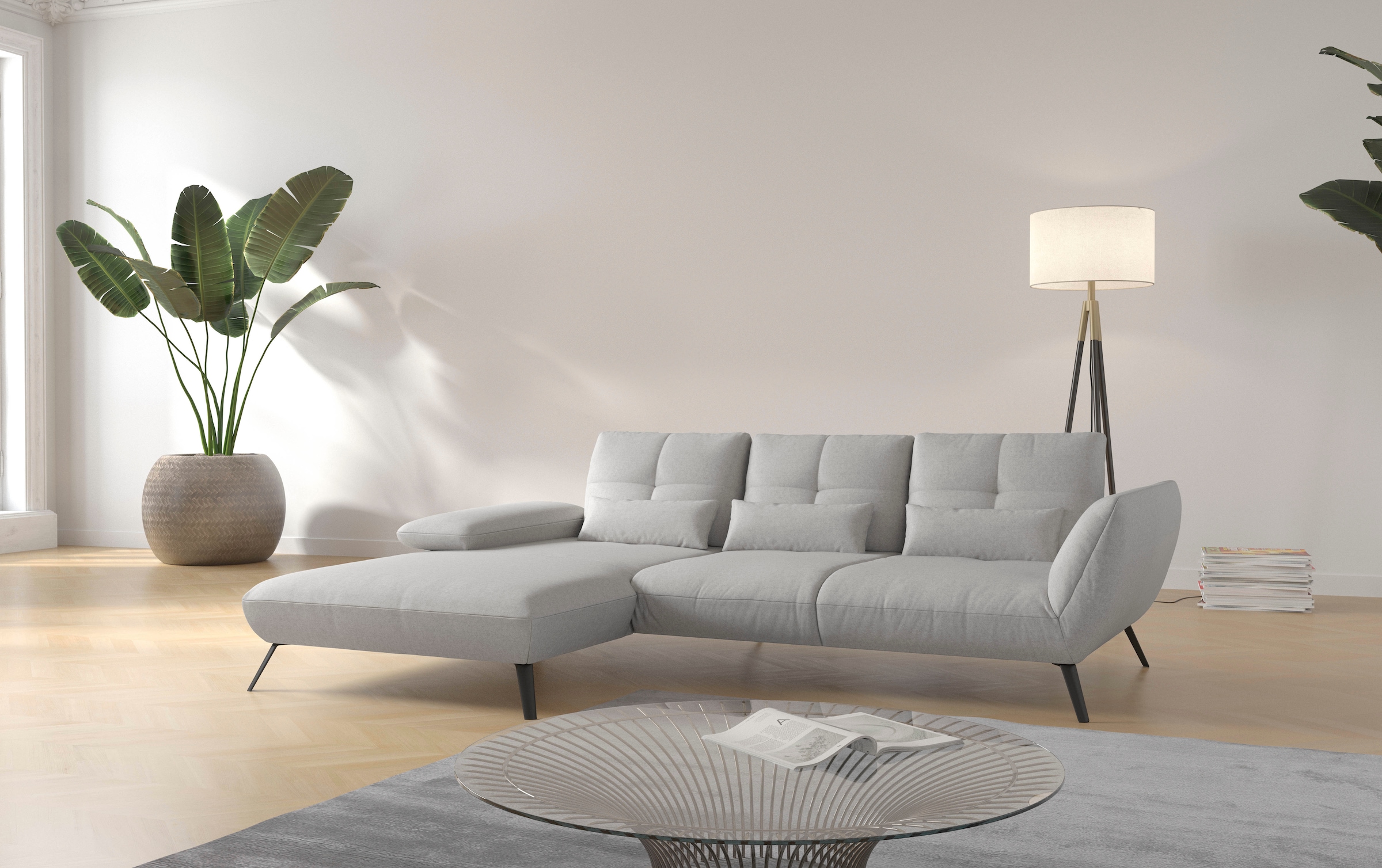 PLACES OF STYLE Ecksofa »Mikado L-Form« ir Sitztiefenv...