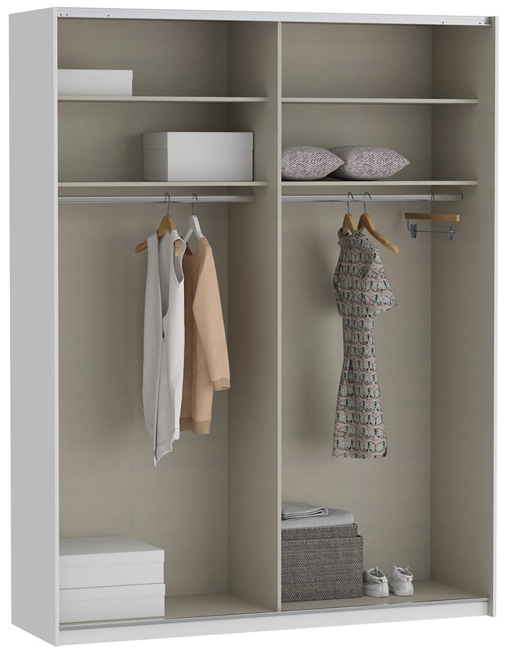 FORTE Schwebetürenschrank »Fittio. Made in Europe, 2 Schiebetüren, modernes Design«, Höhe 2,35 mtr, stehende Montage, Spiegel
