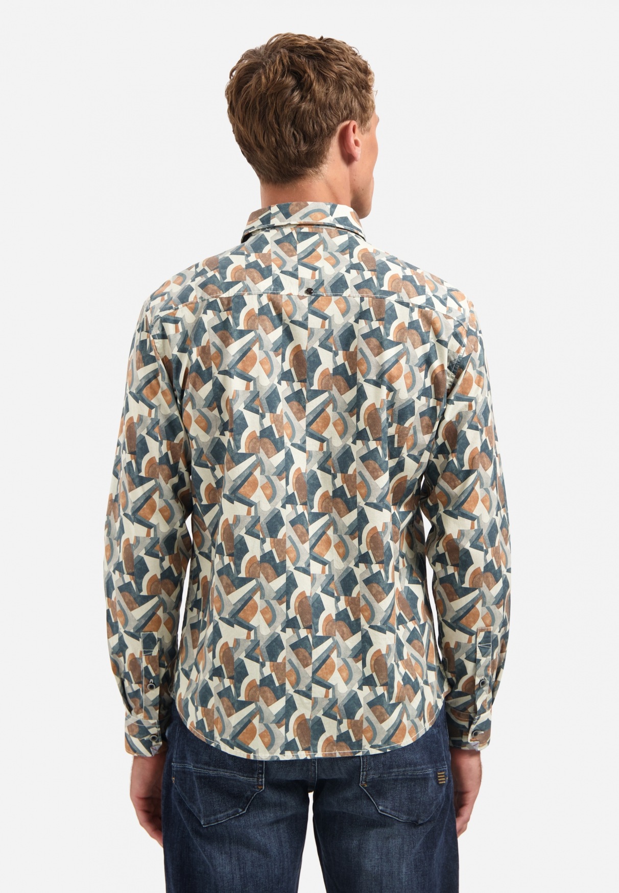 NO EXCESS Langarmhemd »No Excess Bedrucktes Hemd Shirt Stretch Allover Printed«