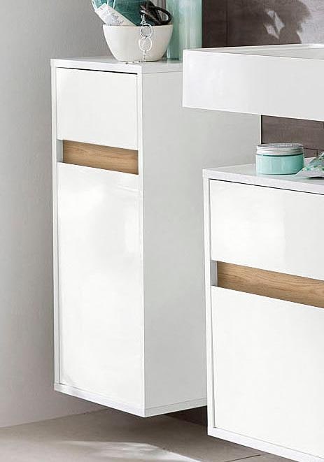 welltime Unterschrank »Siena«, Griffloser Badschrank, Hochglanz mit Wechselblende, Breite 35 cm