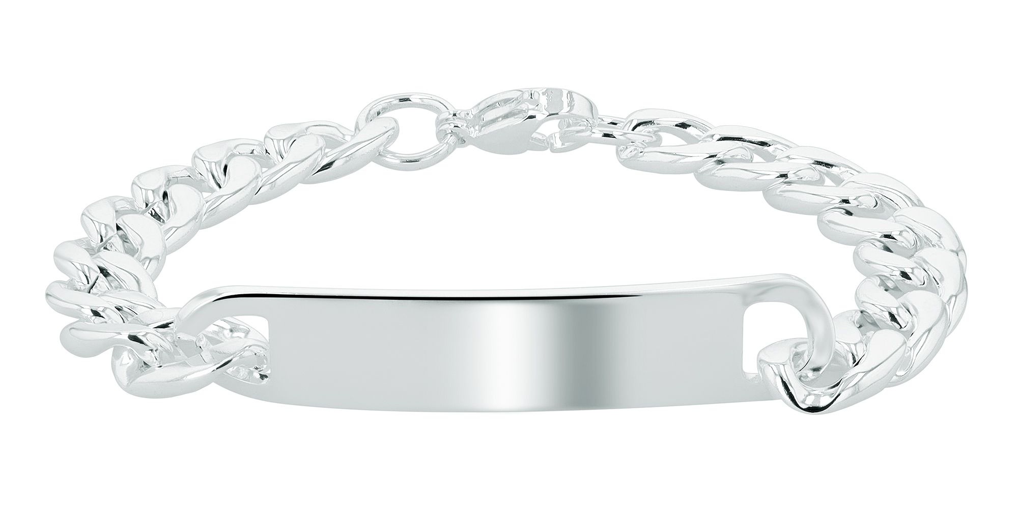 Armband ADELIA´S "Unisex Armband – Panzerarmband aus Edelstahl 21 cm", silber, Armbänder, Damen, 21cm, Edelstahl, Armband, Schöne Geschenkidee zum einen besonderen Tag