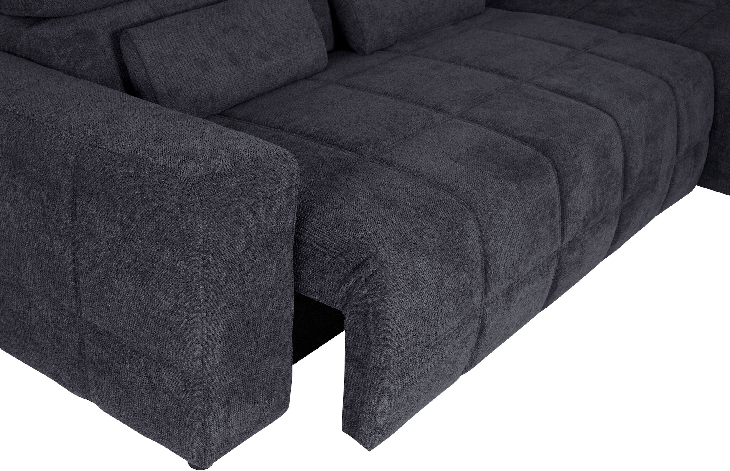 DOMO collection Ecksofa »Brandon L-Form, auch in Leder«, inklusive Kopfteilverstellung, wahlweise mit Sitztiefenverstellung