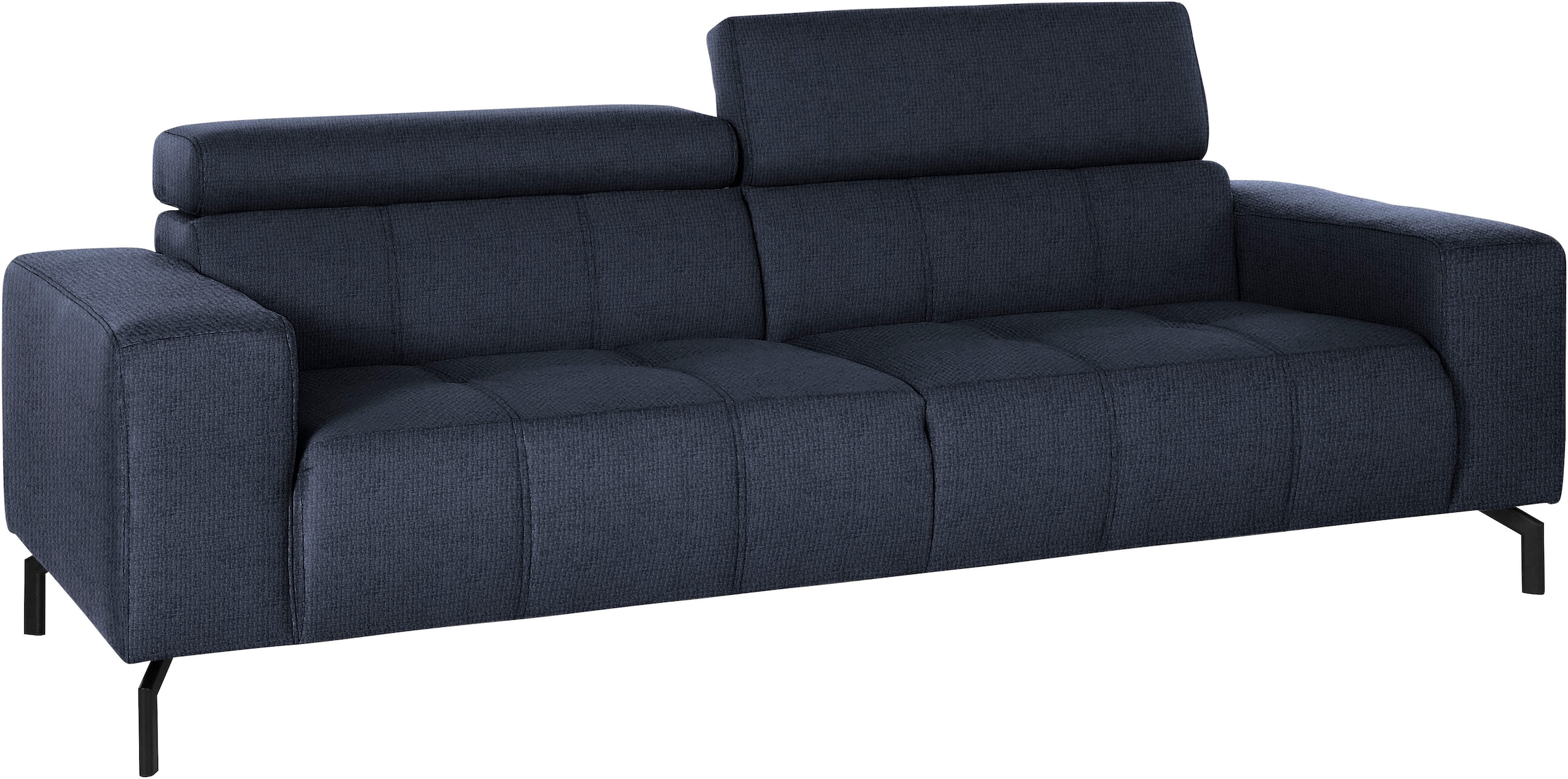 DOMO collection 2,5-Sitzer »Cunelli zeitlos und elegant, moderne Sitznähte als Designelement,«, wahlweise mit 6-fach verstellbaren Kopfteilen, fester Sitzkomfort