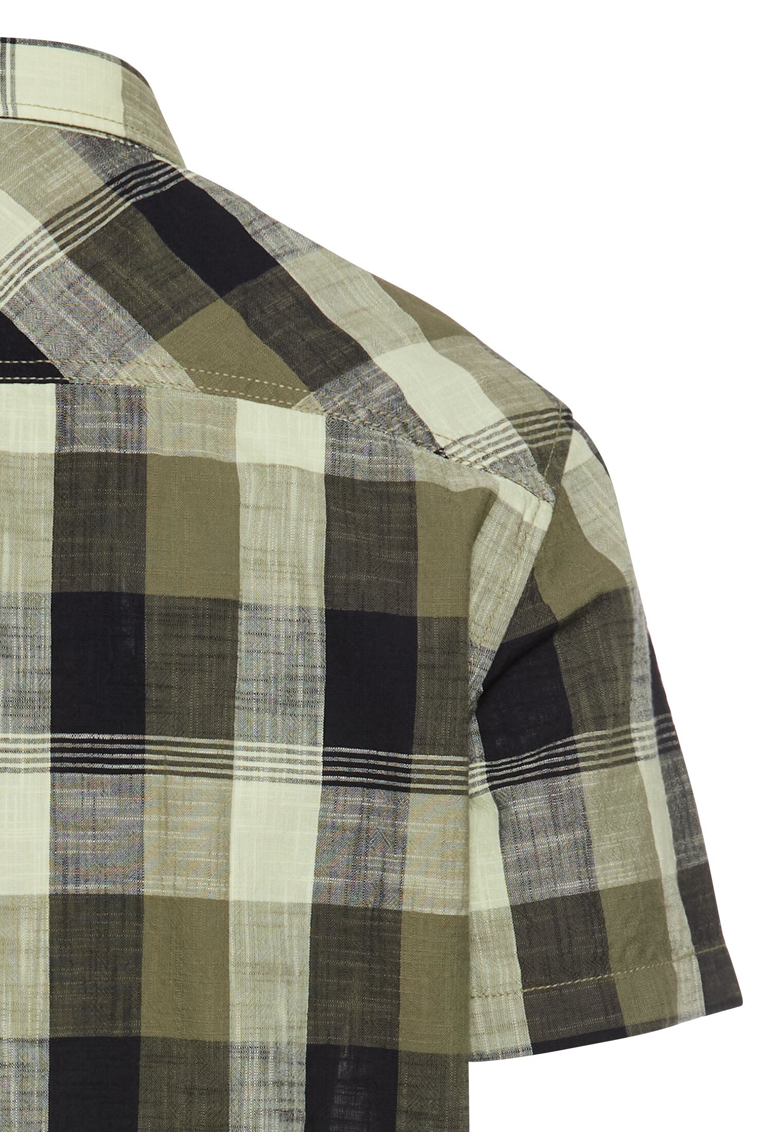 Karohemd CAMEL ACTIVE, Herren, Gr. XL, N-Gr, dusty khaki, Web, Obermaterial: 100% Baumwolle, kariert, hüftbedeckend, Rundhals, Hemden Karohemd, Kurzarm aus reiner Baumwolle 3