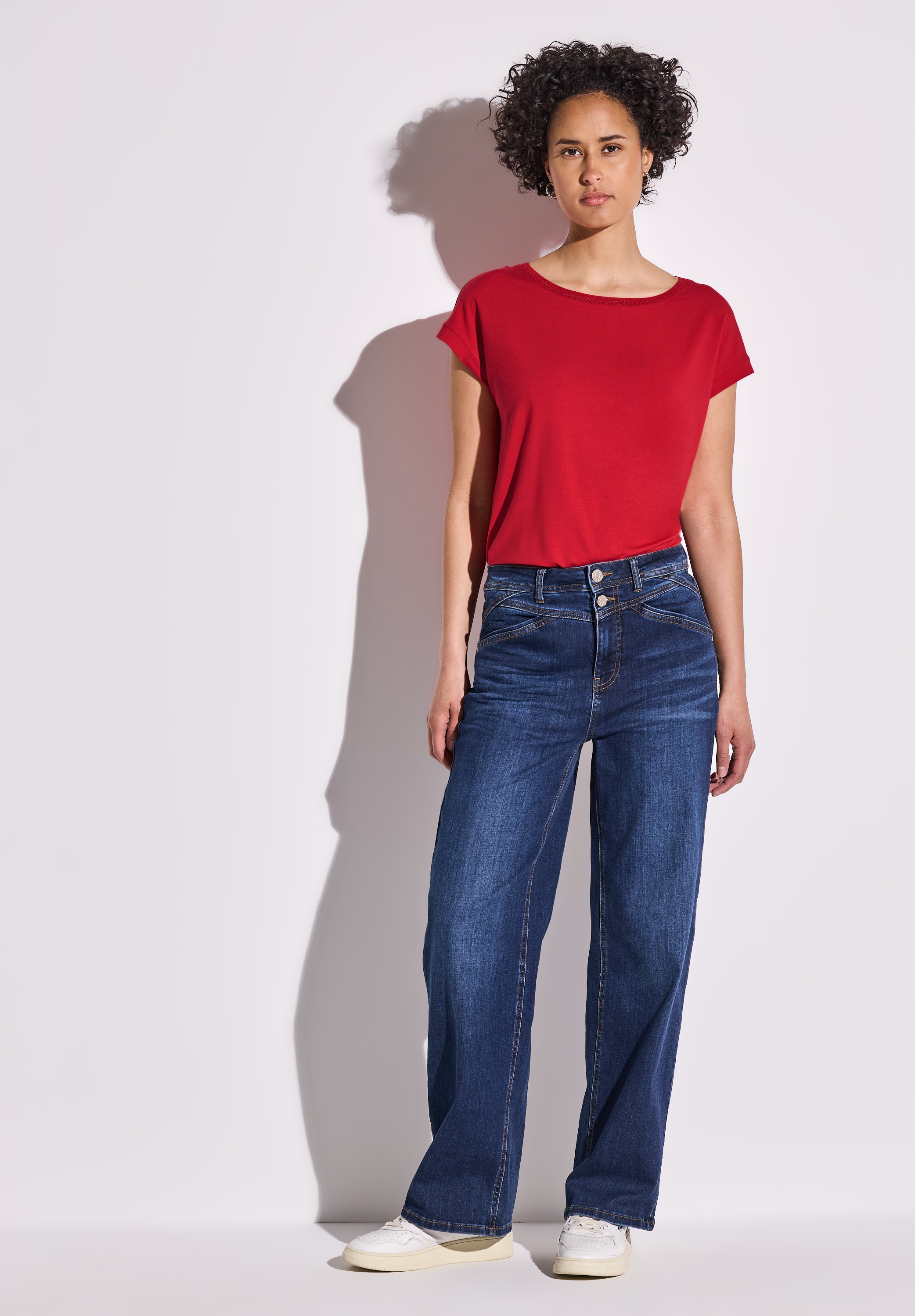 STREET ONE T-Shirt, mit U-Boot-Ausschnitt