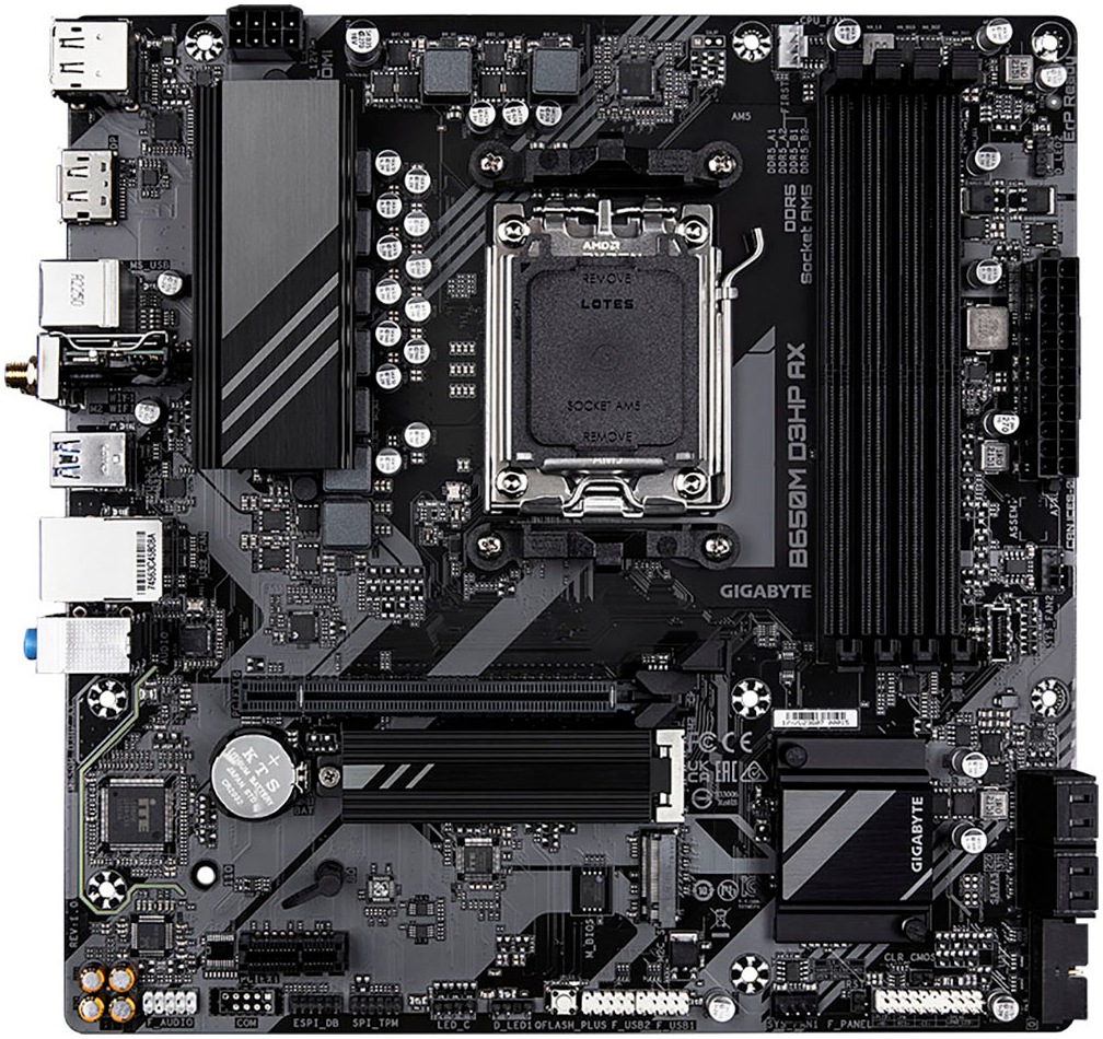 Gigabyte Mainboard »B650M D3HP AX Mainboard - AMD Ryzen 9000er-Serie, 5+2+2 Phasen VRM, bi«