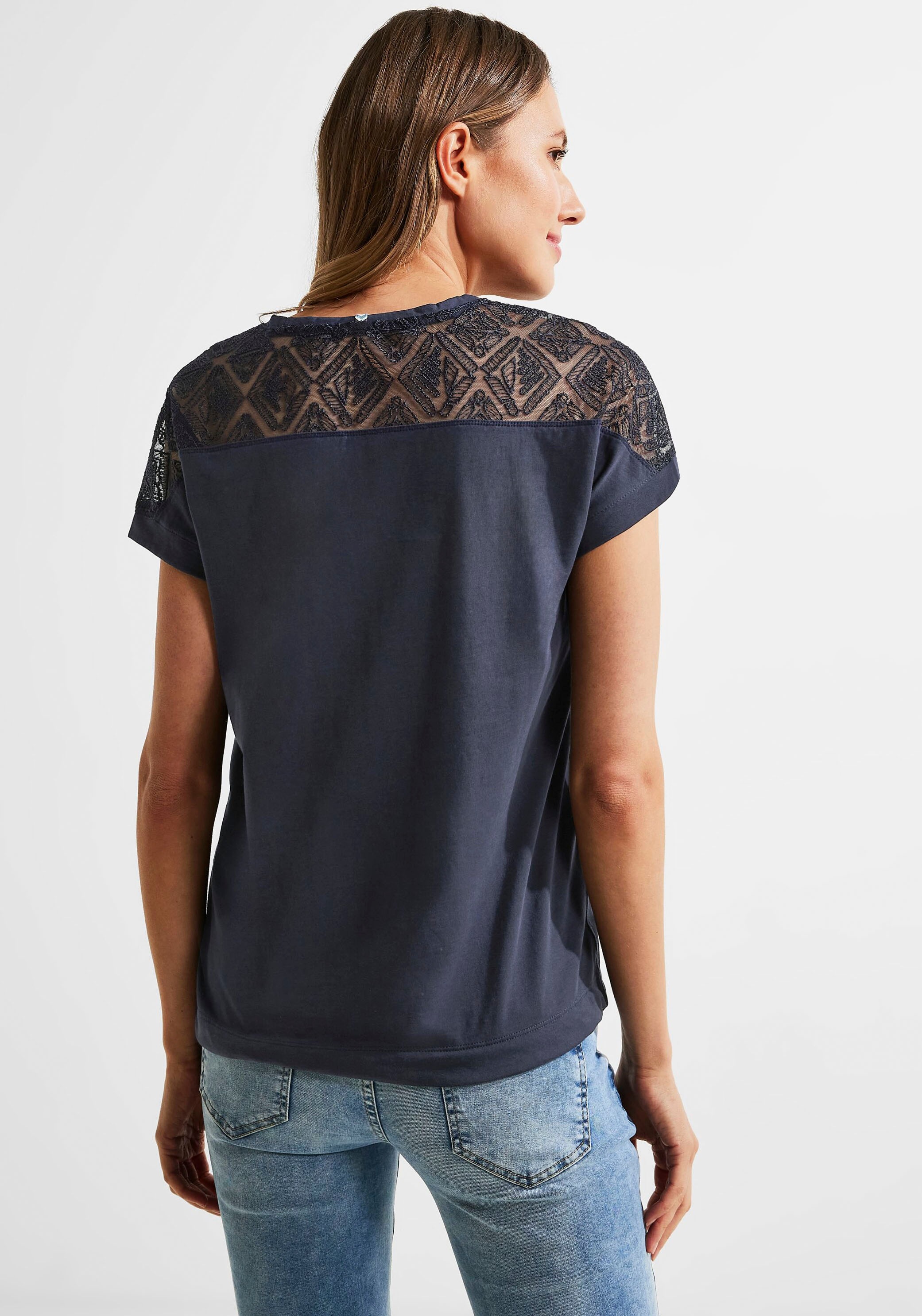 Cecil T-Shirt, mit leicht abgerundetem V -Ausschnitt für kaufen | BAUR