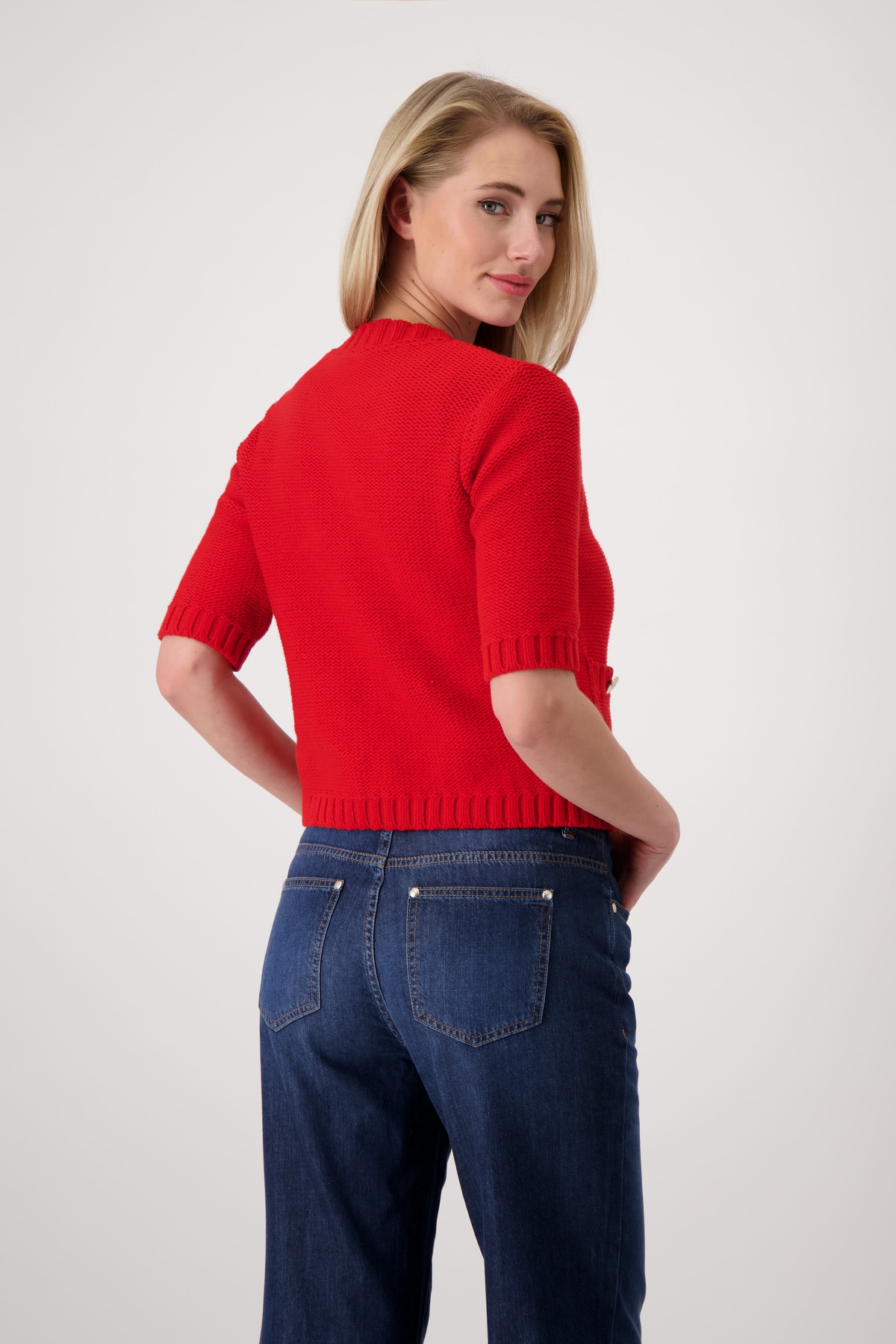 Monari Strickjacke »Jacke Strickjacke Knöpfe«, Mit Rundhalsausschnitt