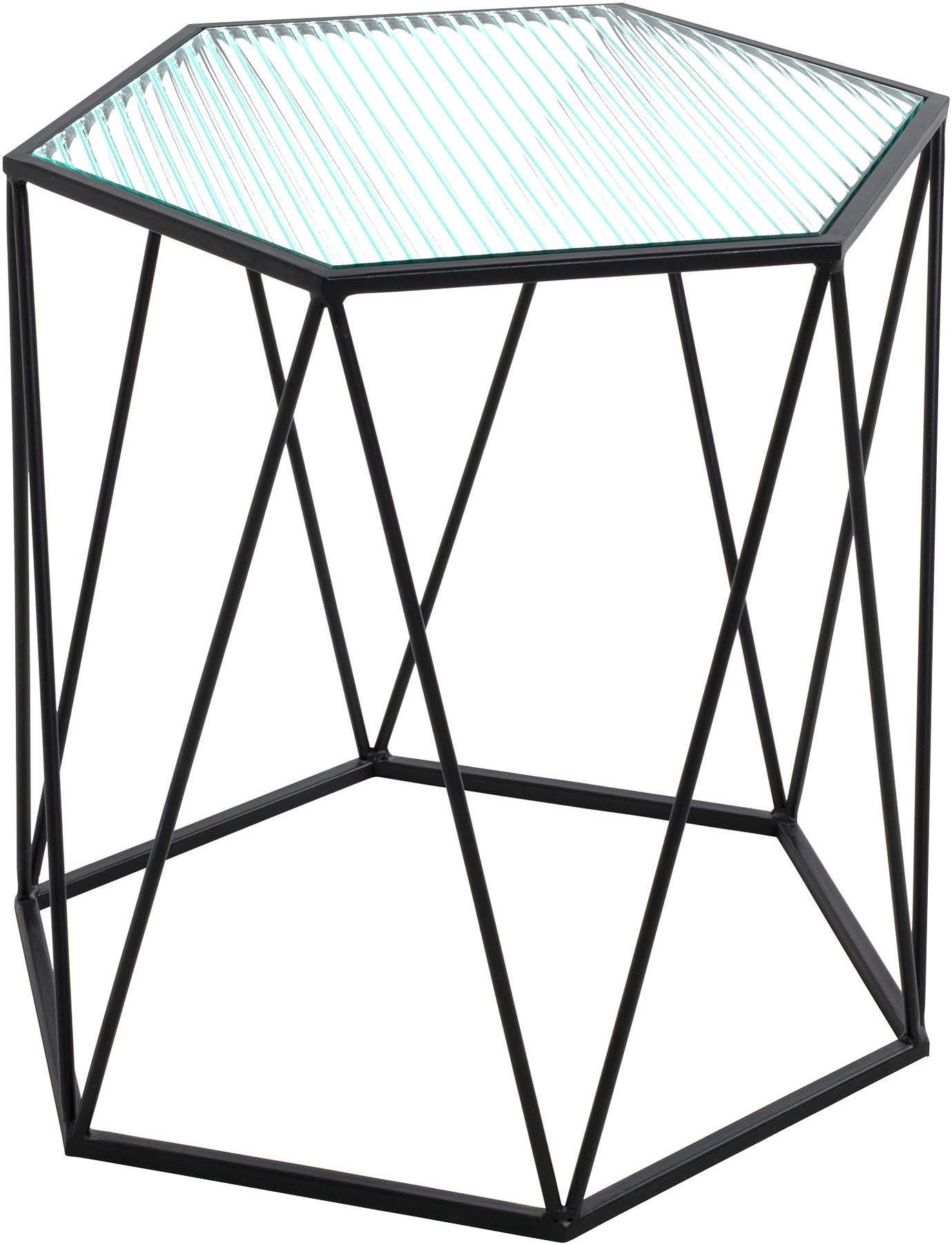 HAKU Beistelltisch »Sofatisch, Wohnzimmertisch« 1 Stk. tlg. sechseckig - aus Metall Schwarz B/T/H 46/40/46 cm