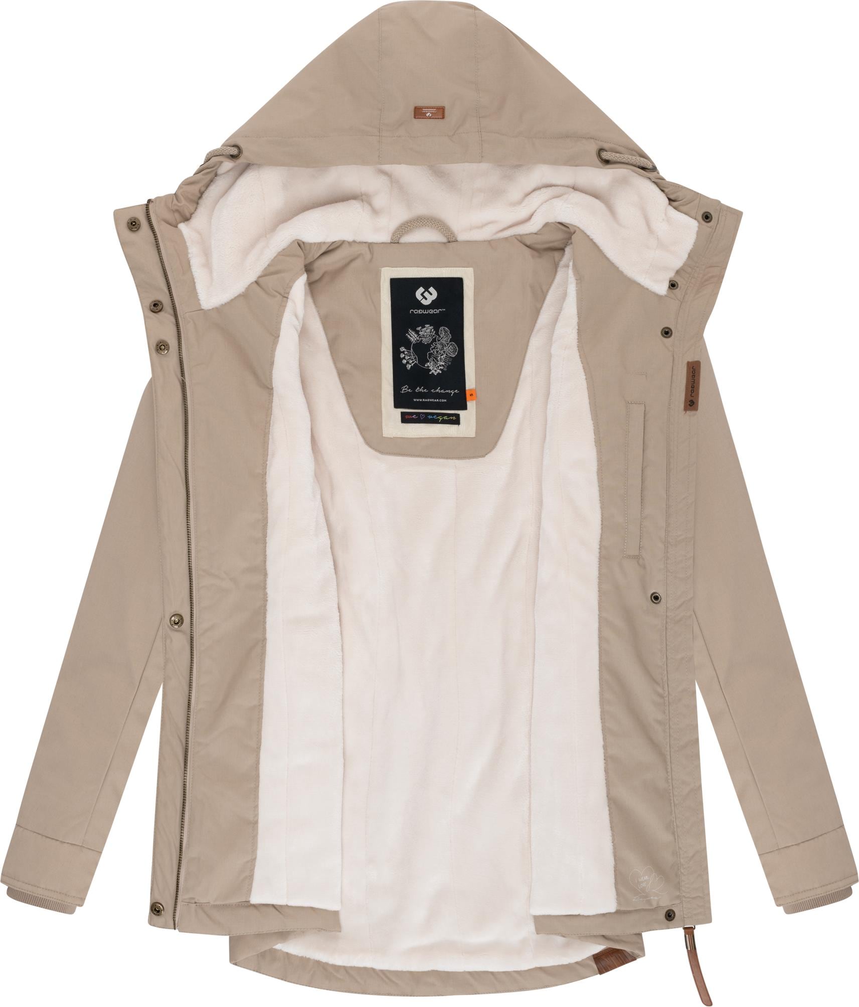 Ragwear Winterjacke »Monade«, mit Kapuze, Damen Winterparka mit Kapuze und m. Fleece gefüttert